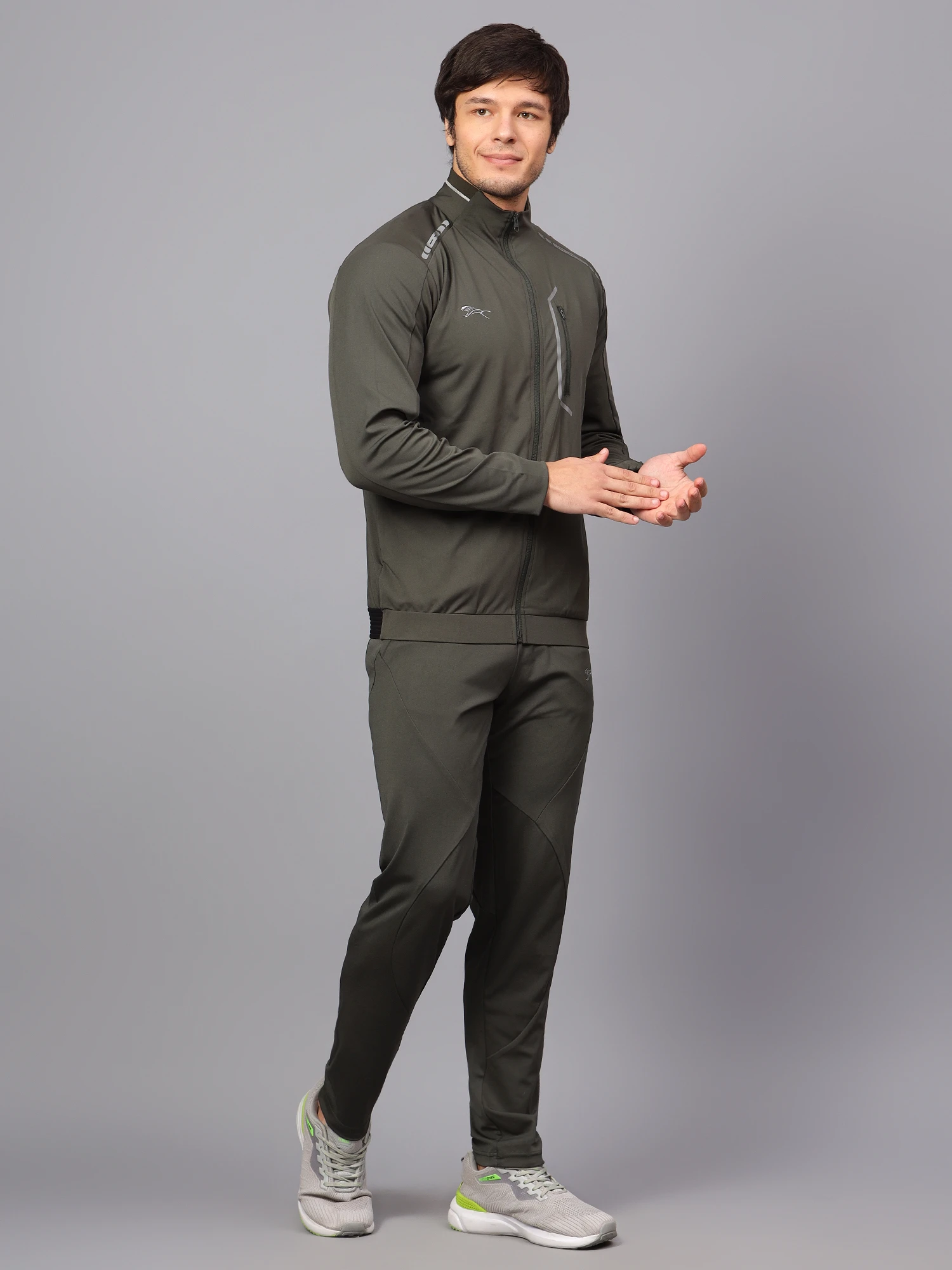 Olive Green Dobby Track Suit for Men