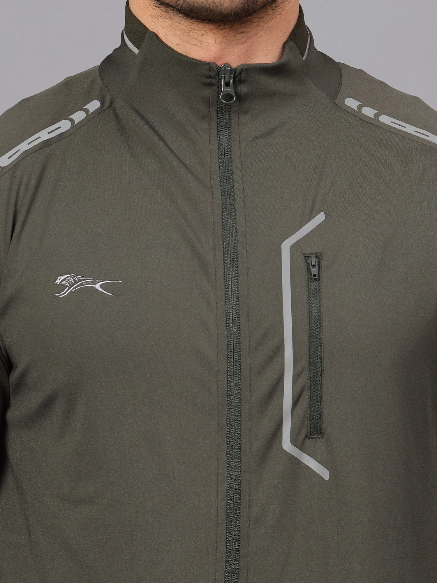 Olive Green Dobby Track Suit for Men