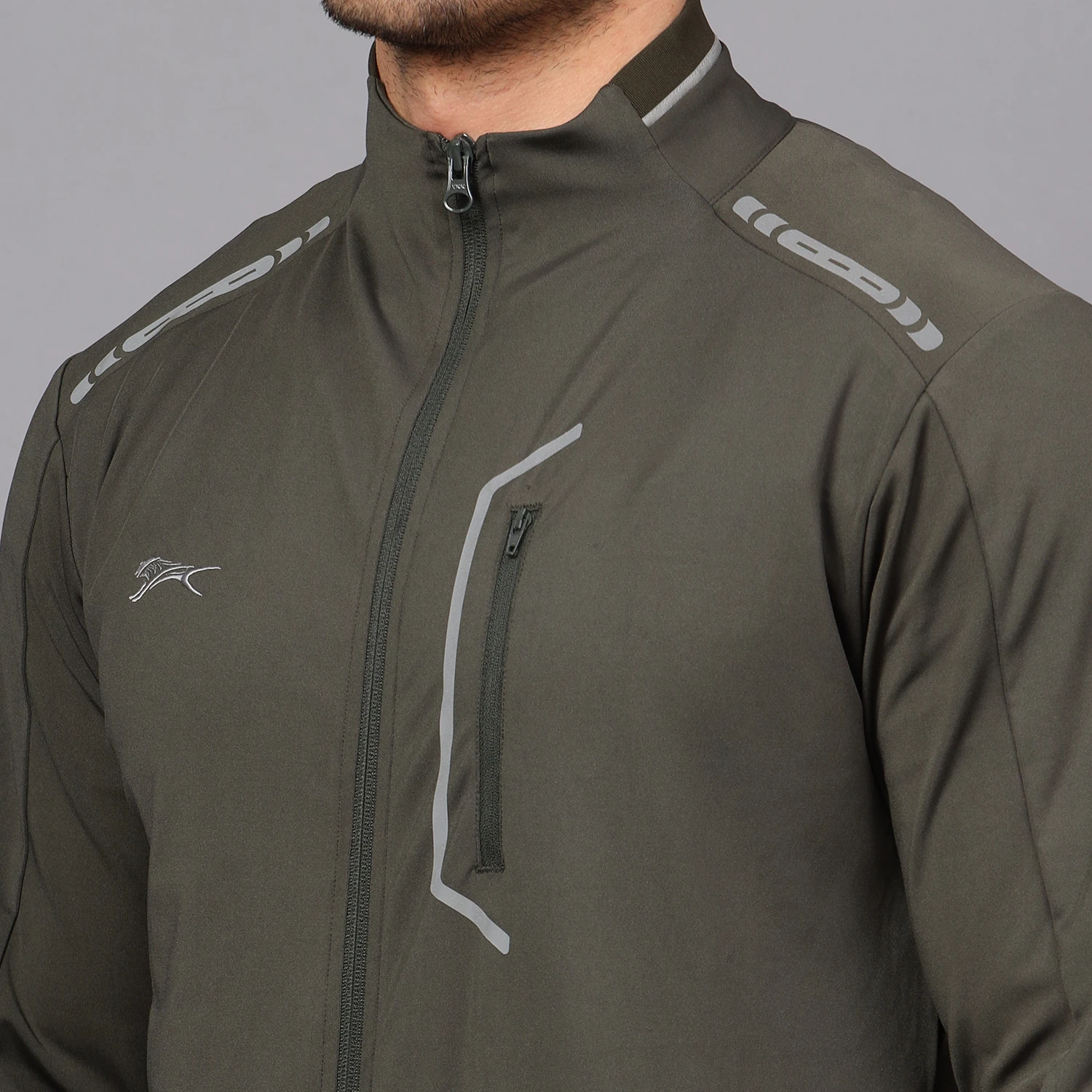 Olive Green Dobby Track Suit for Men
