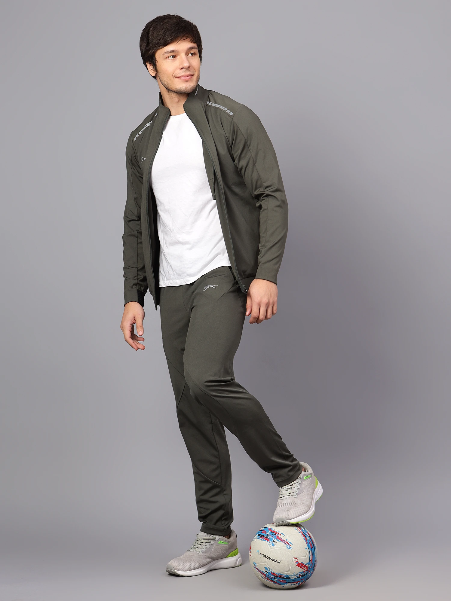 Olive Green Dobby Track Suit for Men