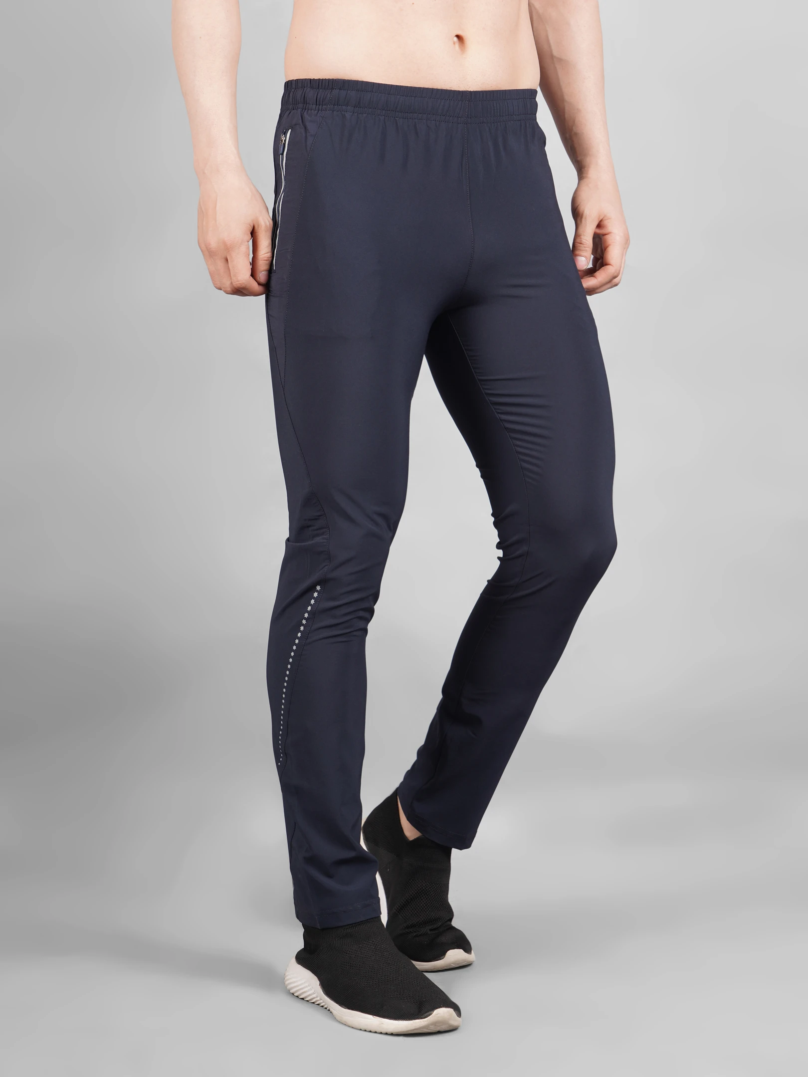 Men's plain navy blue track pant