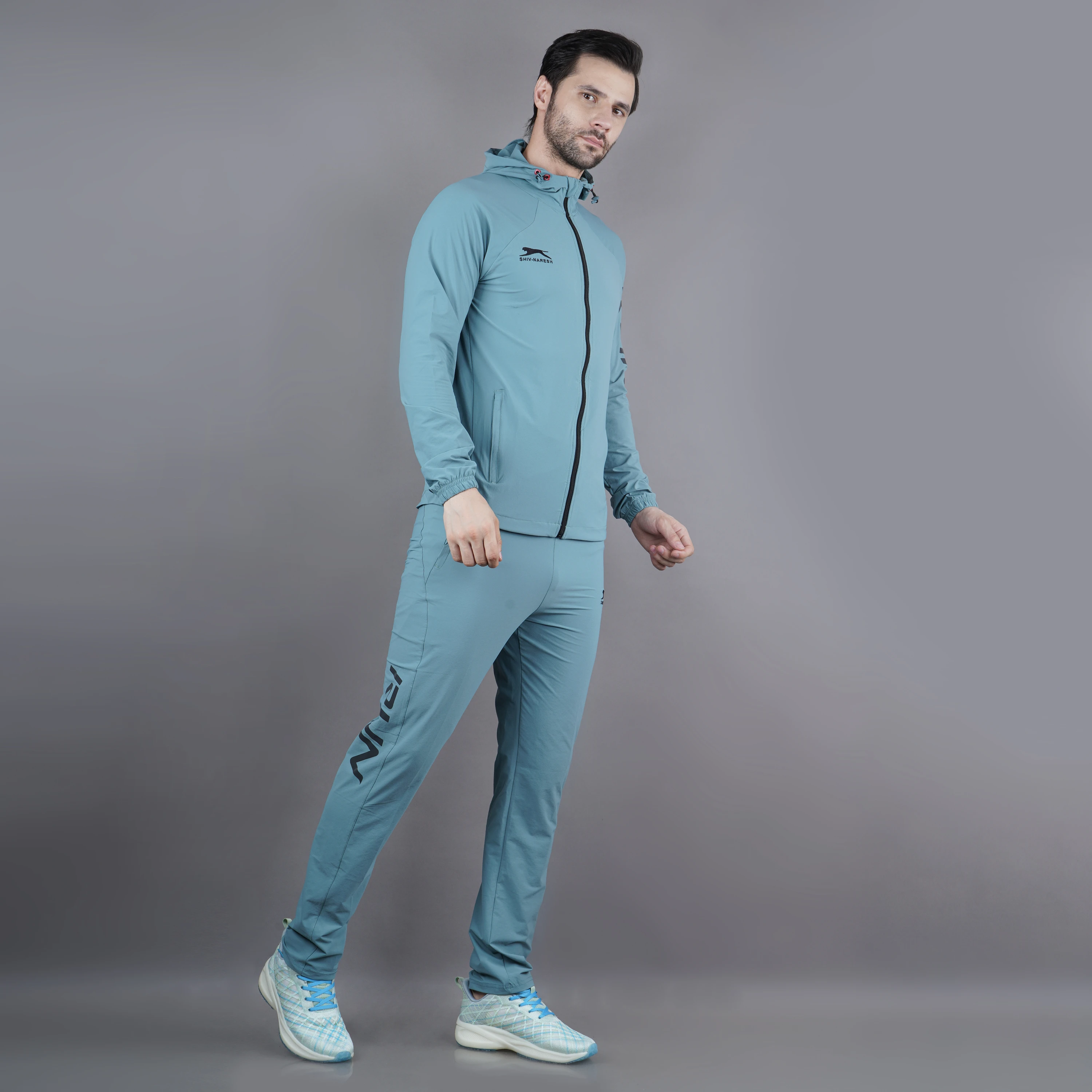 Shiv Naresh Ice Blue Training Tracksuit for Men