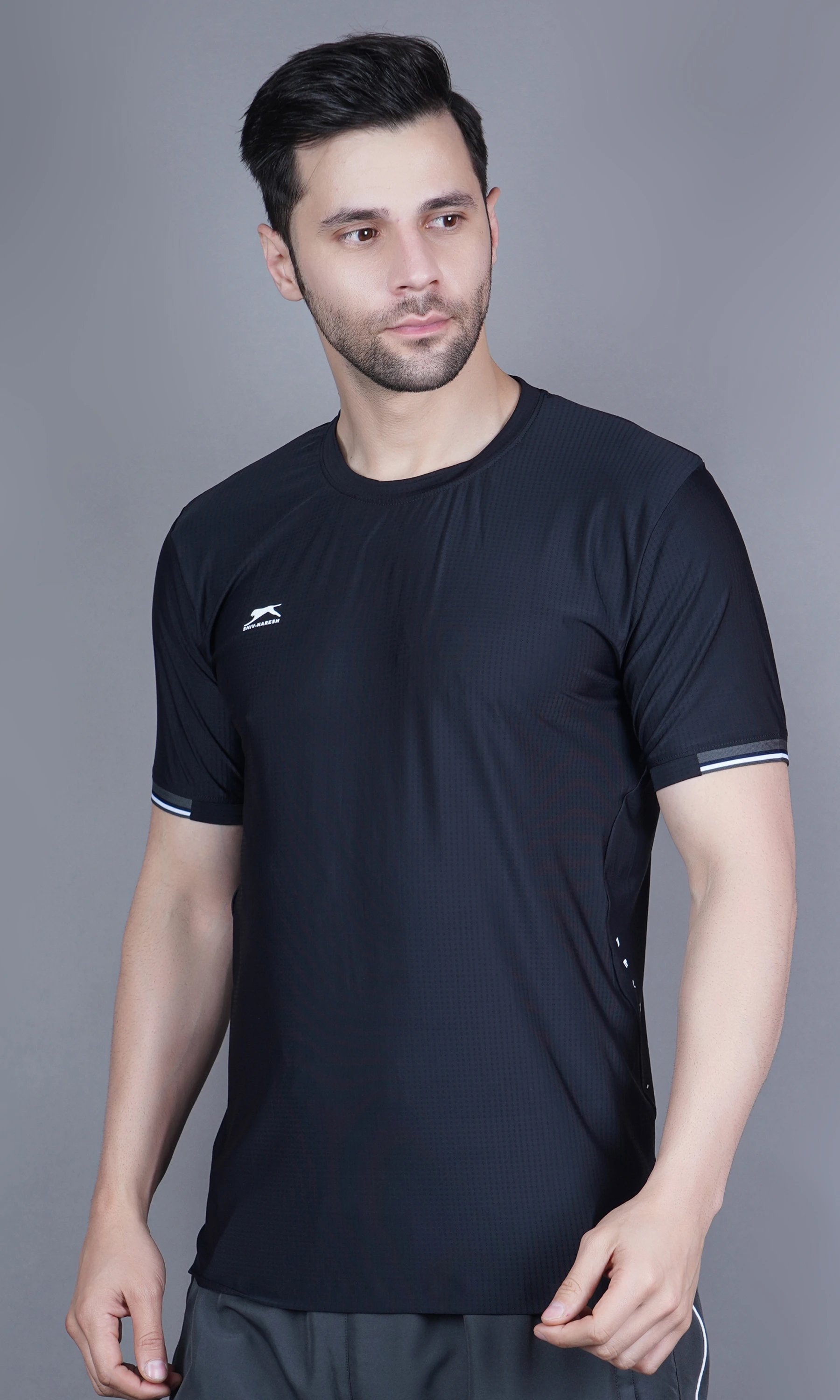 Round Neck T-Shirt Black by Shiv Naresh