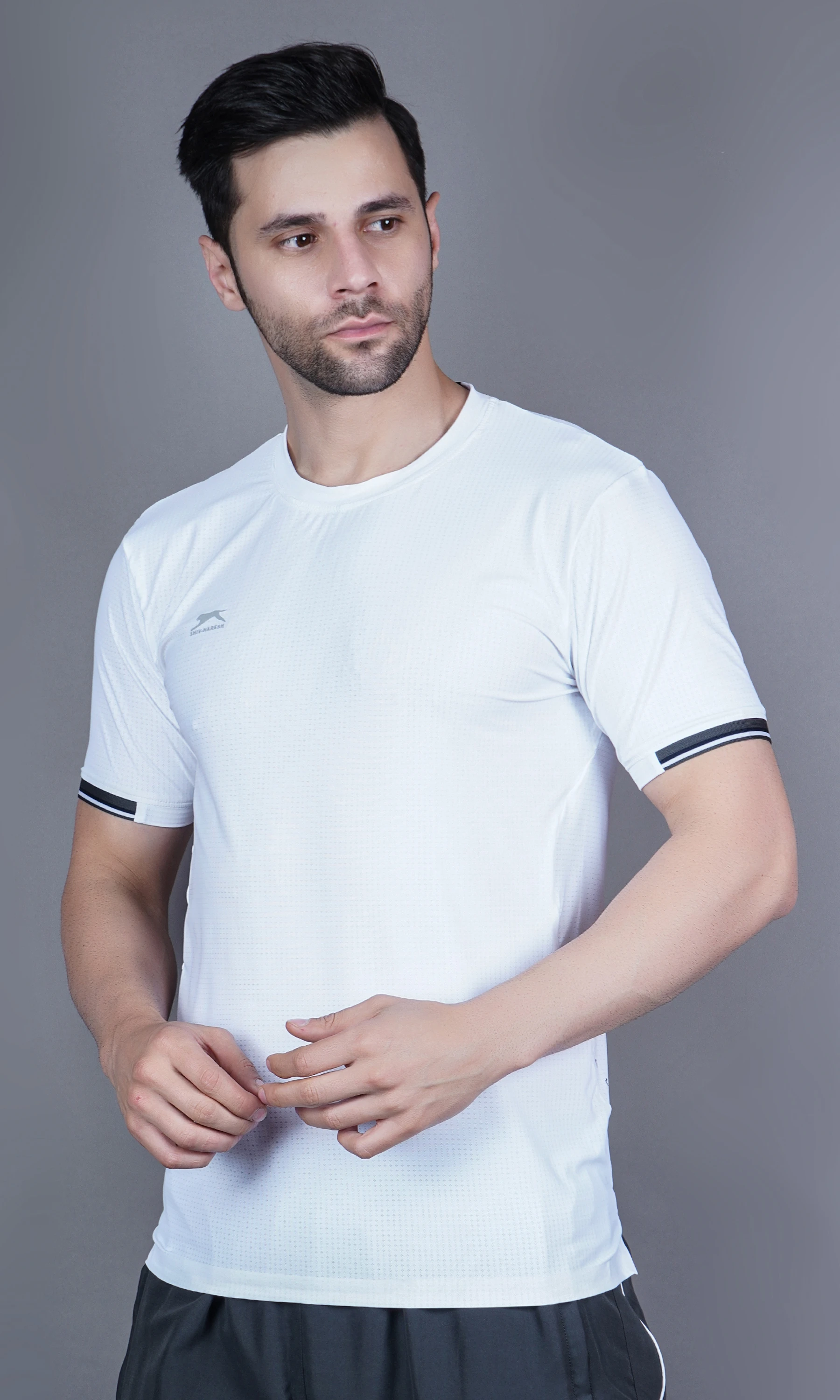 Round Neck T-Shirt White by Shiv Naresh