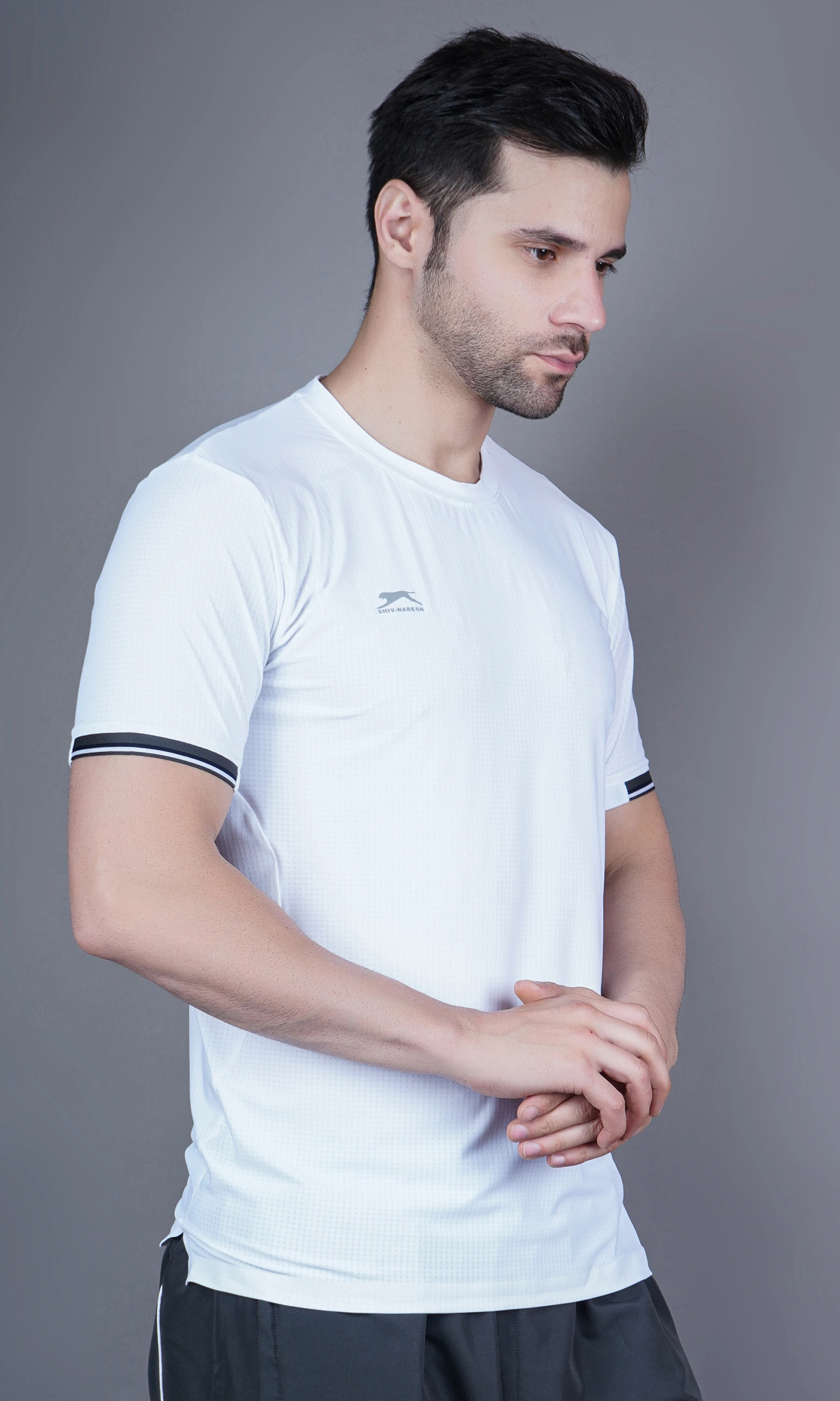Round Neck T-Shirt White by Shiv Naresh