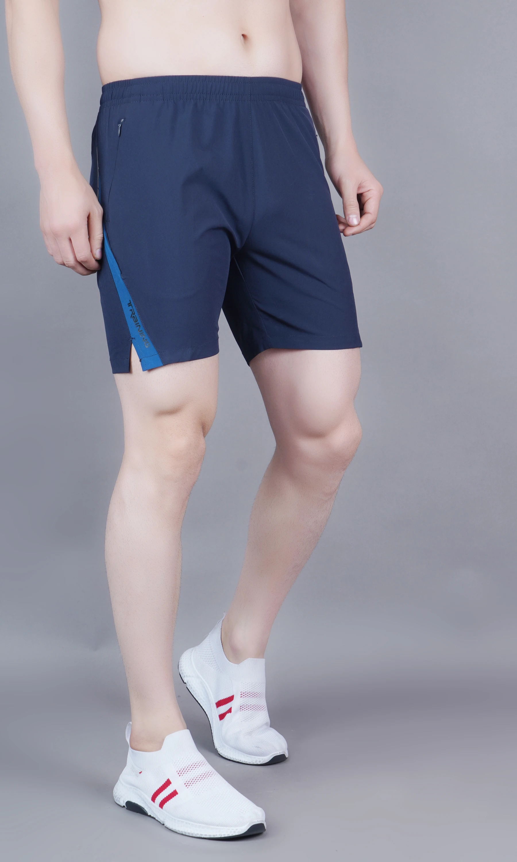 Men's navy blue essential training shorts
