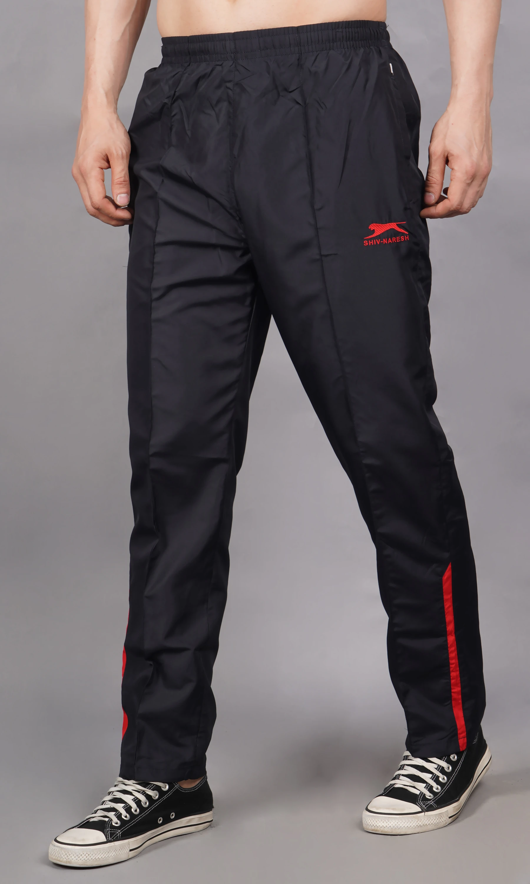 Shiv Naresh Classic Trackpant Black Red for Men