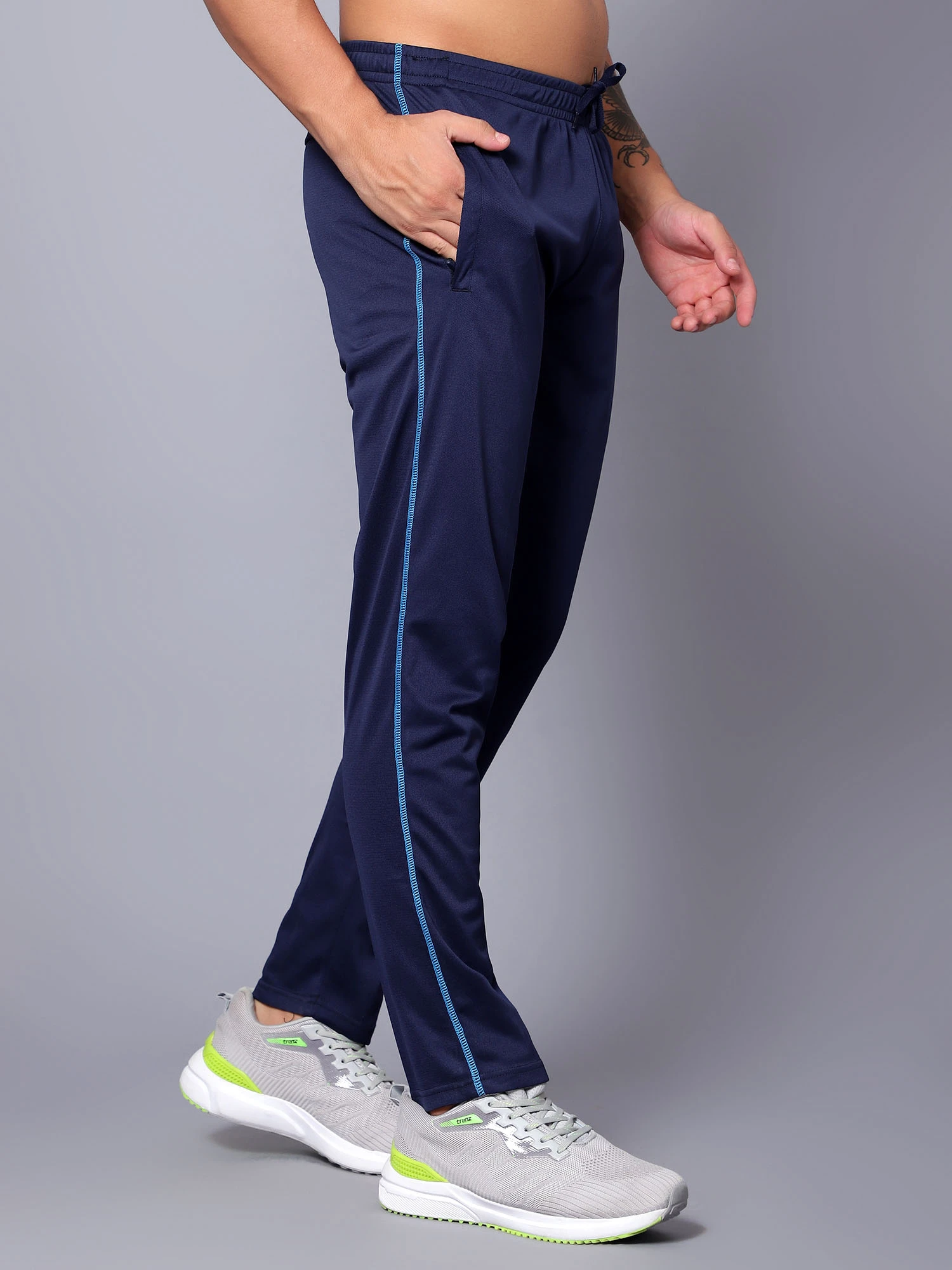 Navy Blue Cyan Active Track Pants for men Shiv Naresh