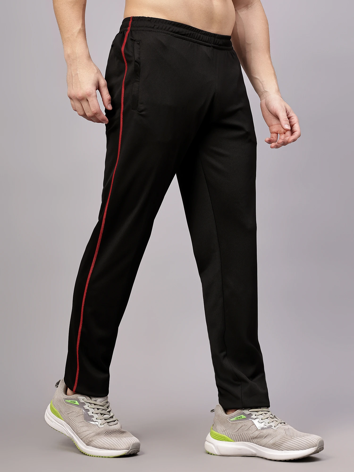 Black Red Active Track Pants for men Shiv Naresh