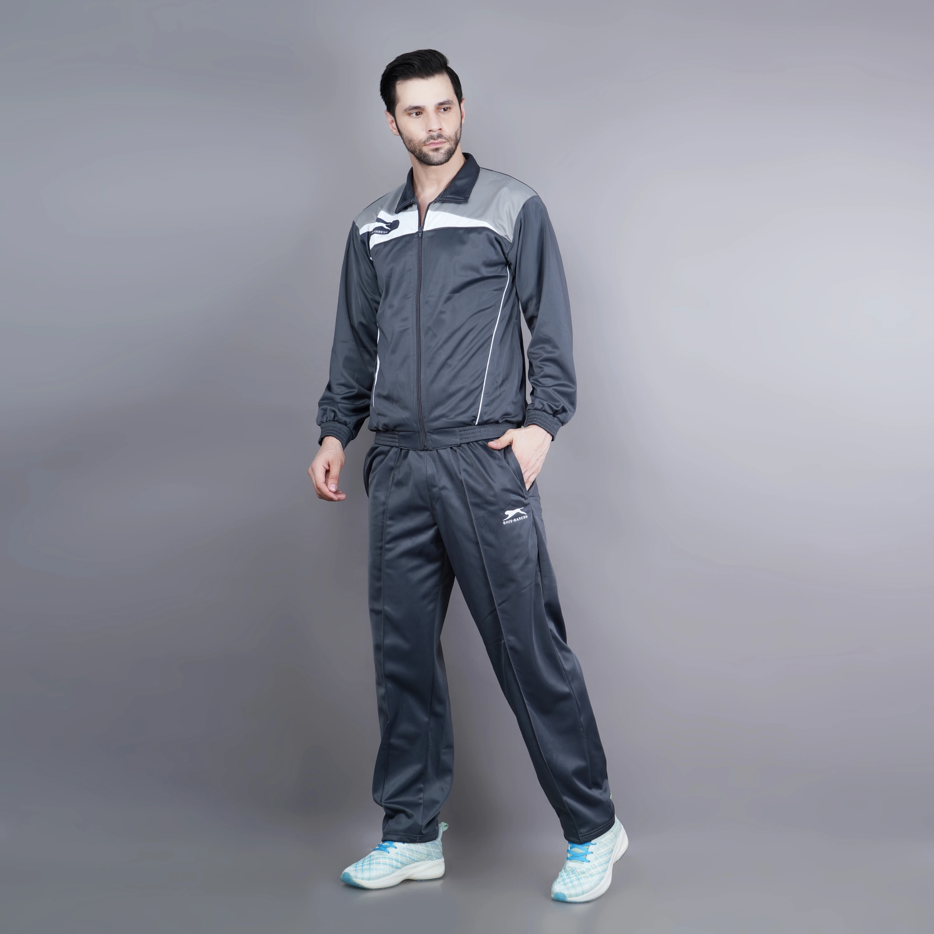Dark Grey Athletic Tracksuit for Men