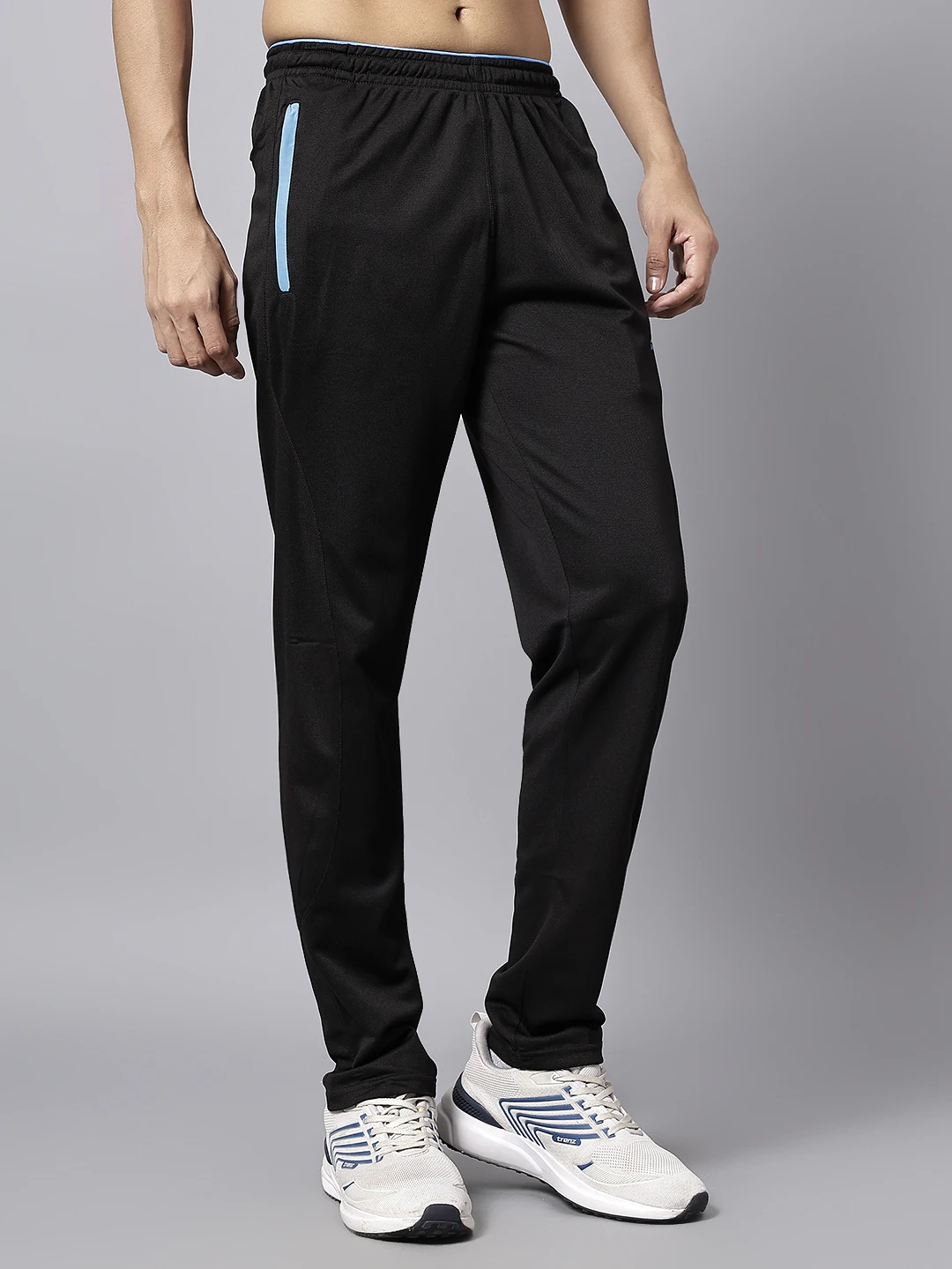 Navy Black and Cyan Active Track Pants for men Shiv Naresh
