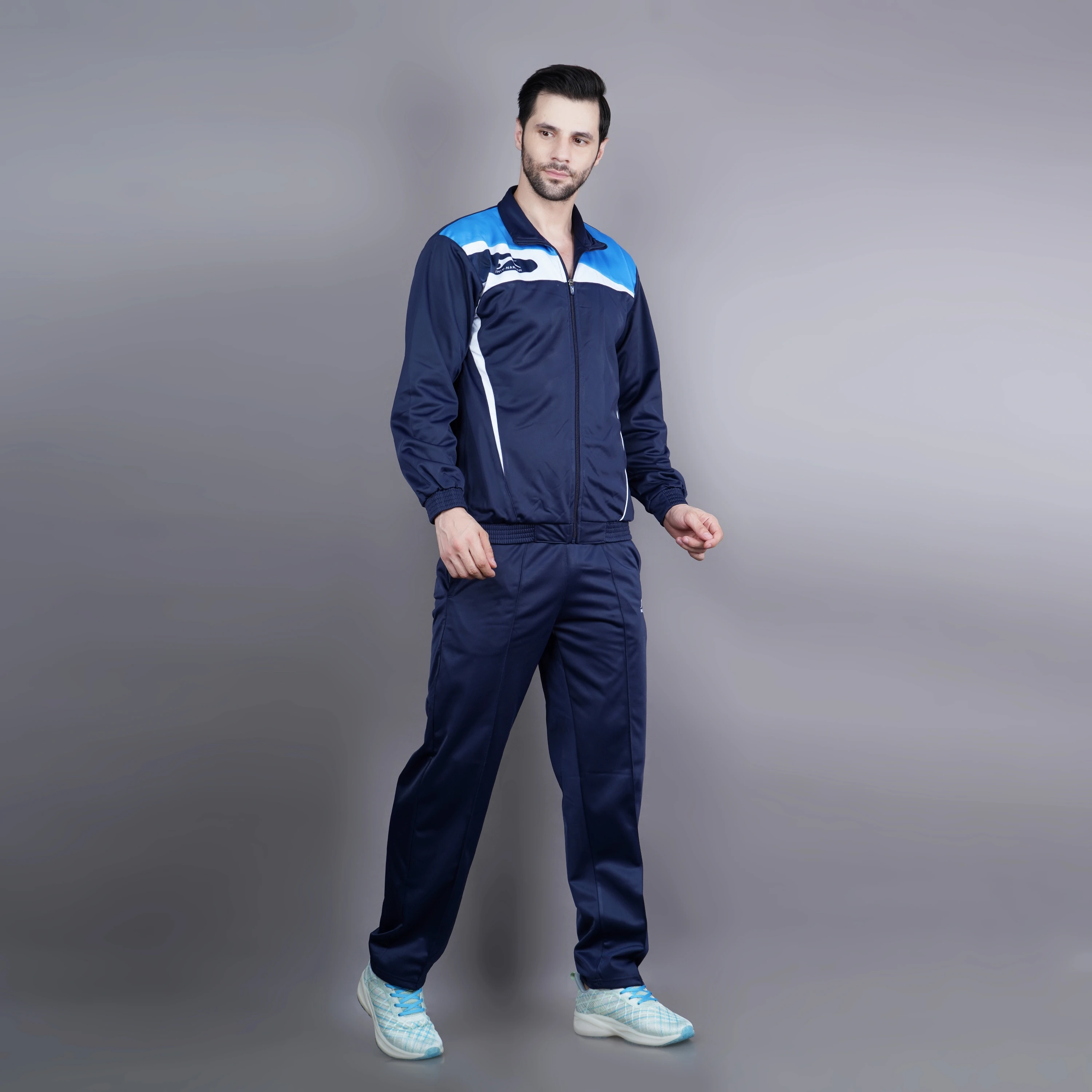 Athletic Tracksuit Navy Turkish Blue White for men