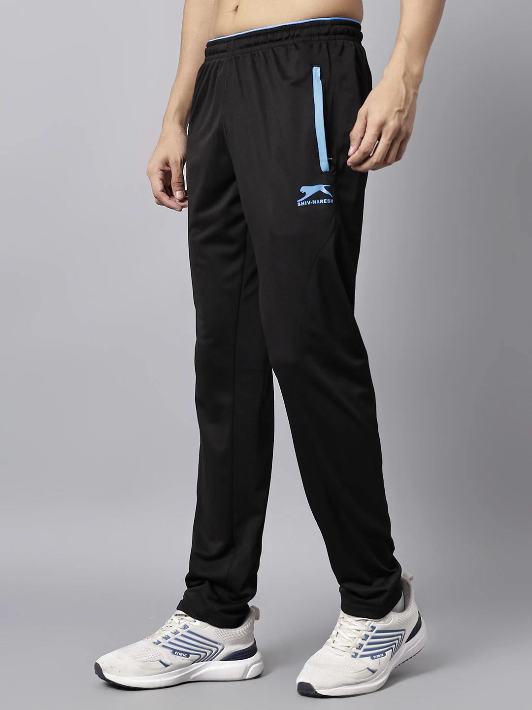 Navy Black and Cyan Active Track Pants for men Shiv Naresh