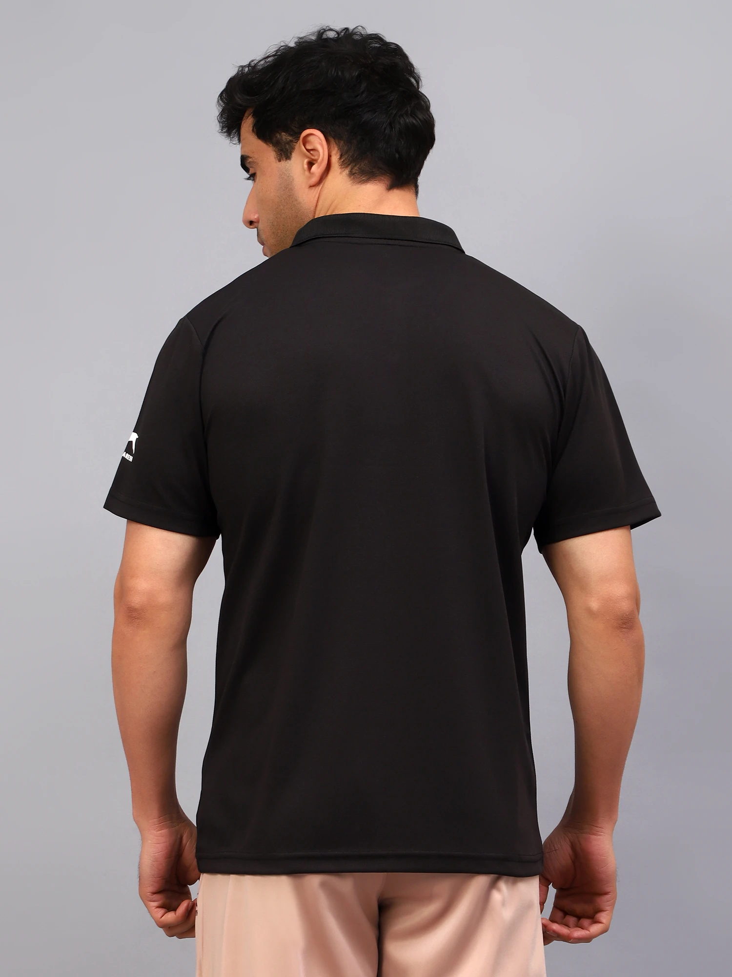 Black Polo T-Shirt for Men Regular Fit Casual Sportswear India