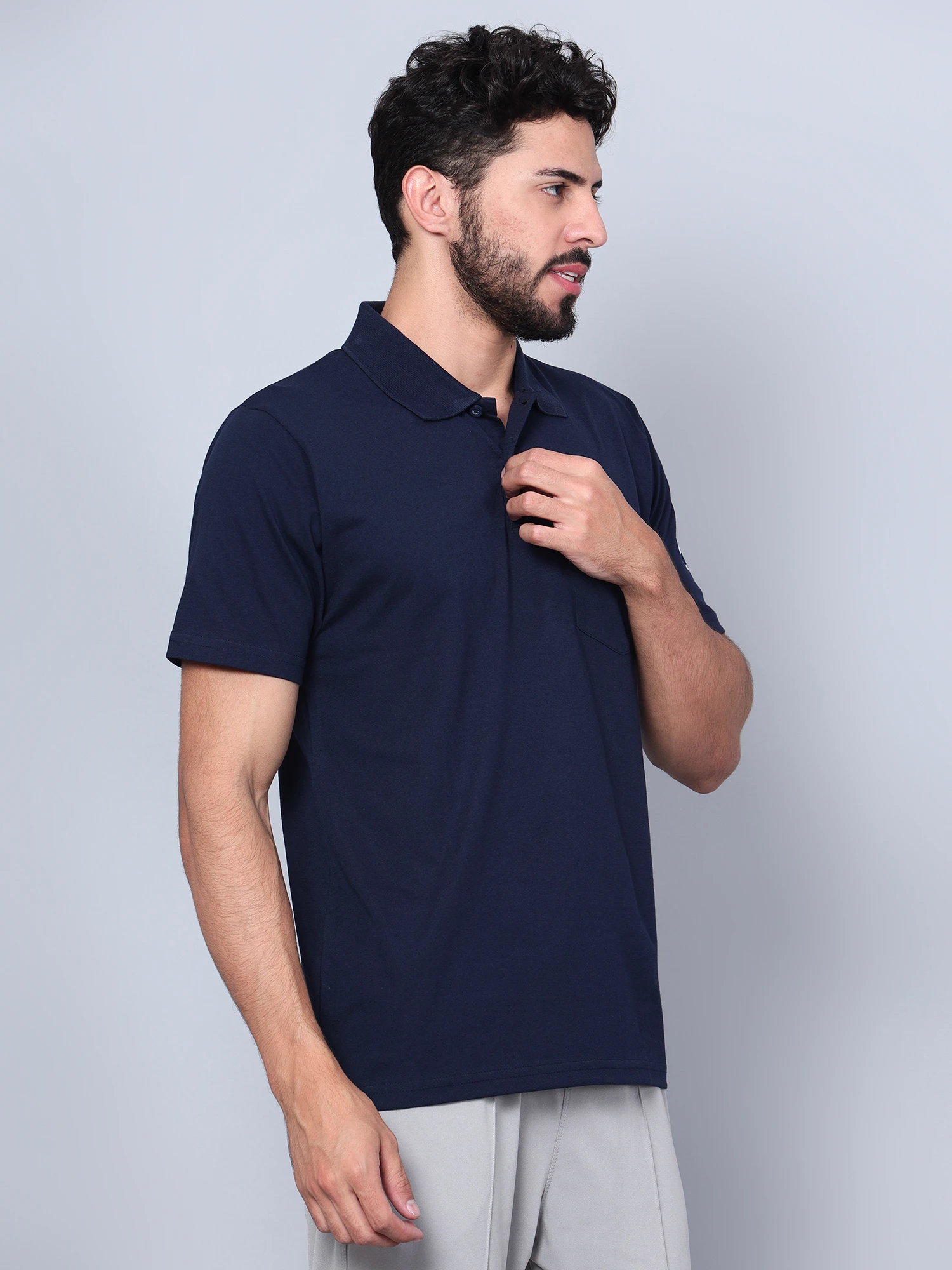 Navy Blue Polo T-Shirt for Men Regular Fit Sportswear India