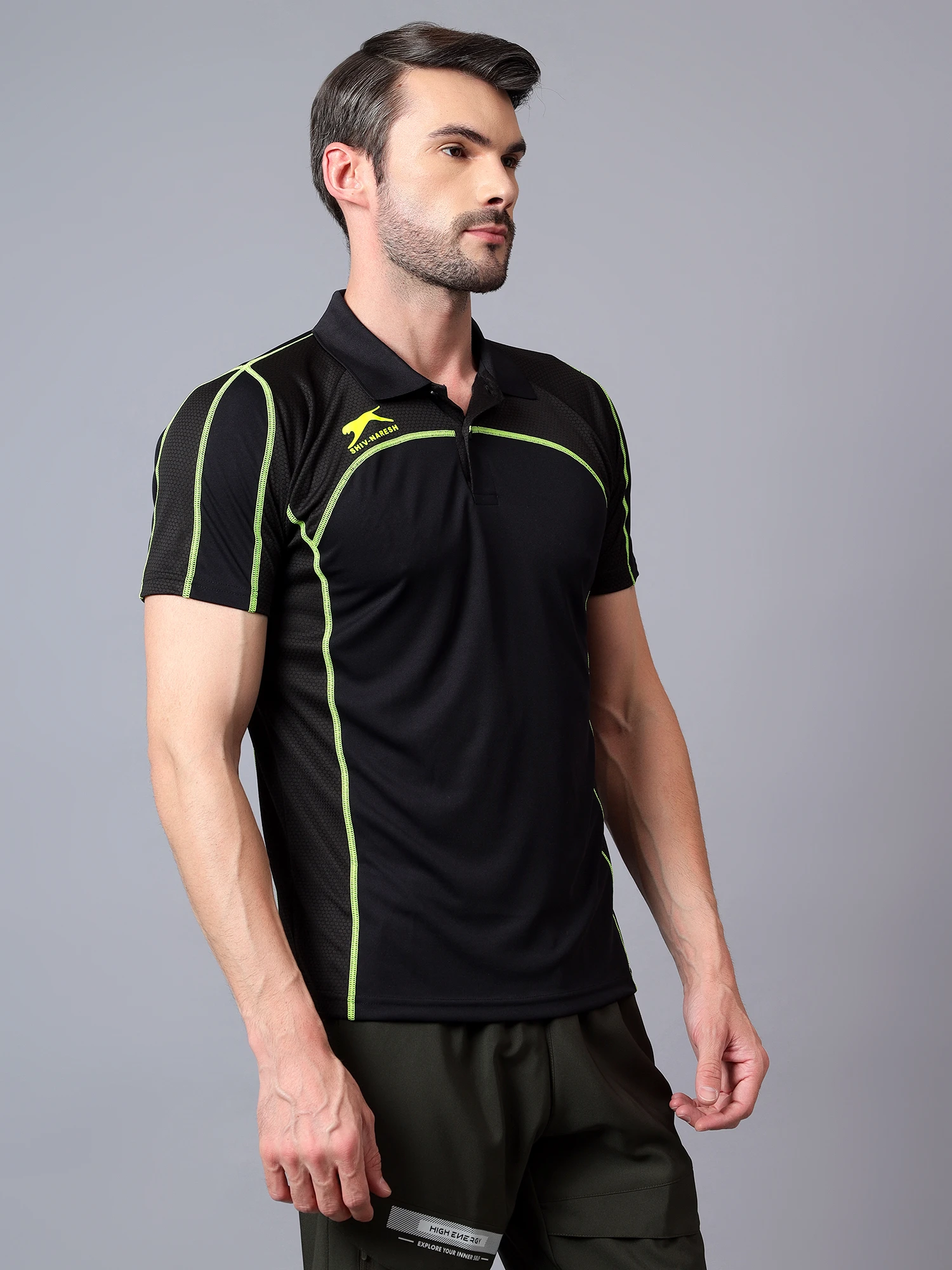 performance polo t shirt black