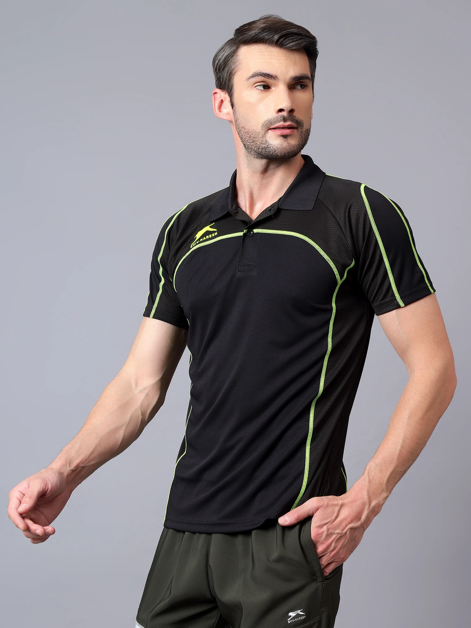 performance polo t shirt black