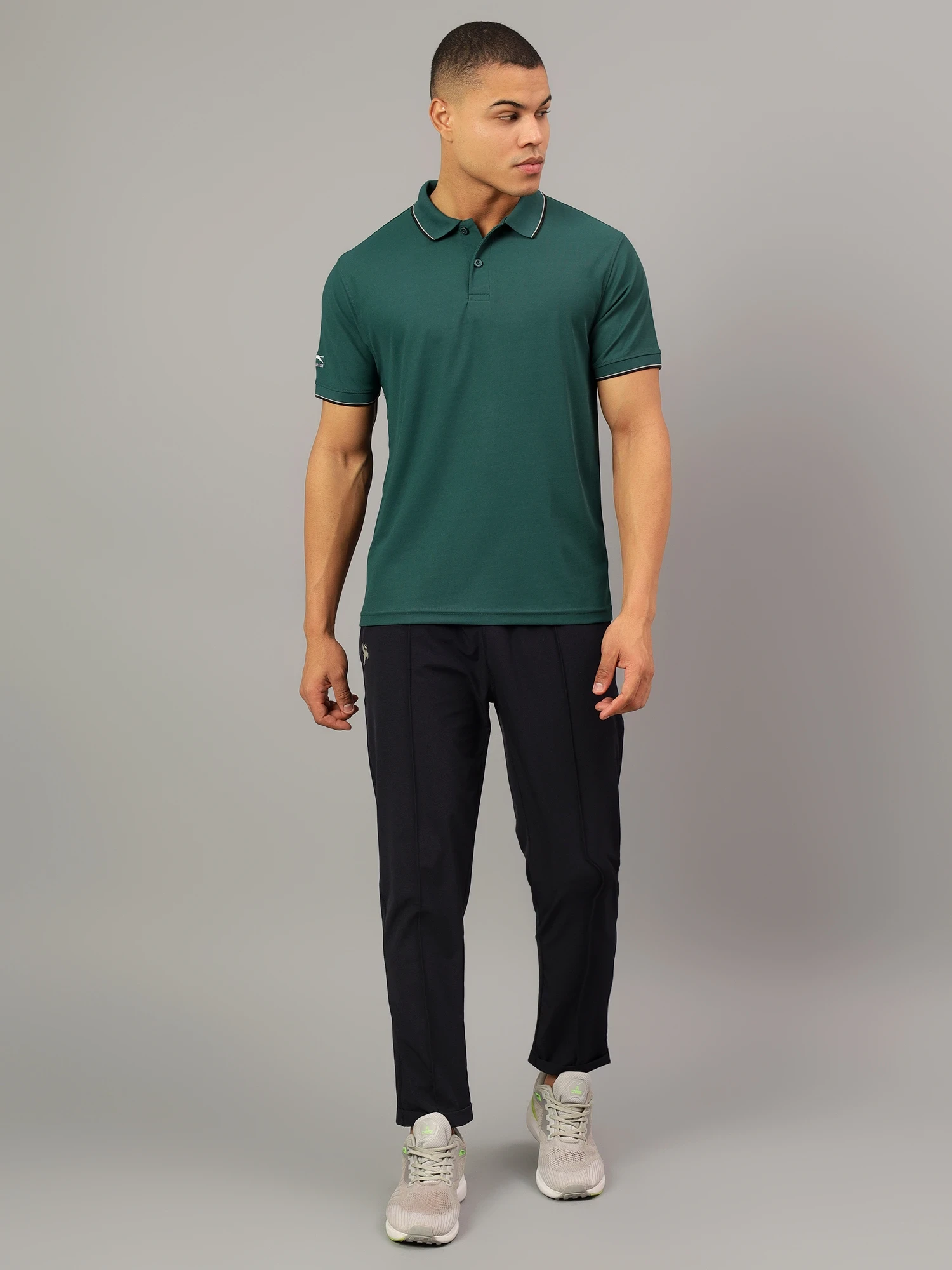 Men's Green DualHue Tipped Polo T-Shirt