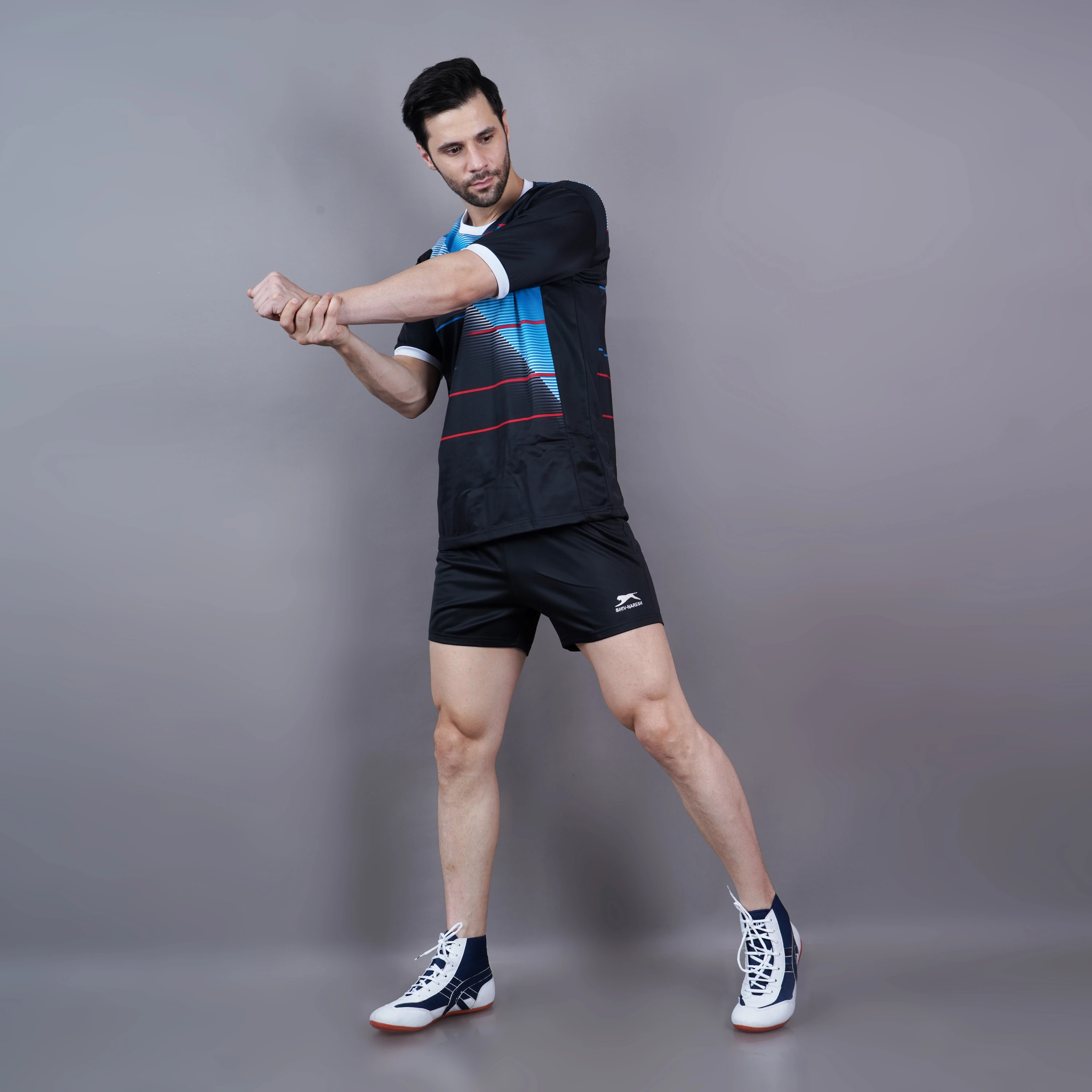 StrikeFlex Kabaddi Kit Black Cyan Blue for men