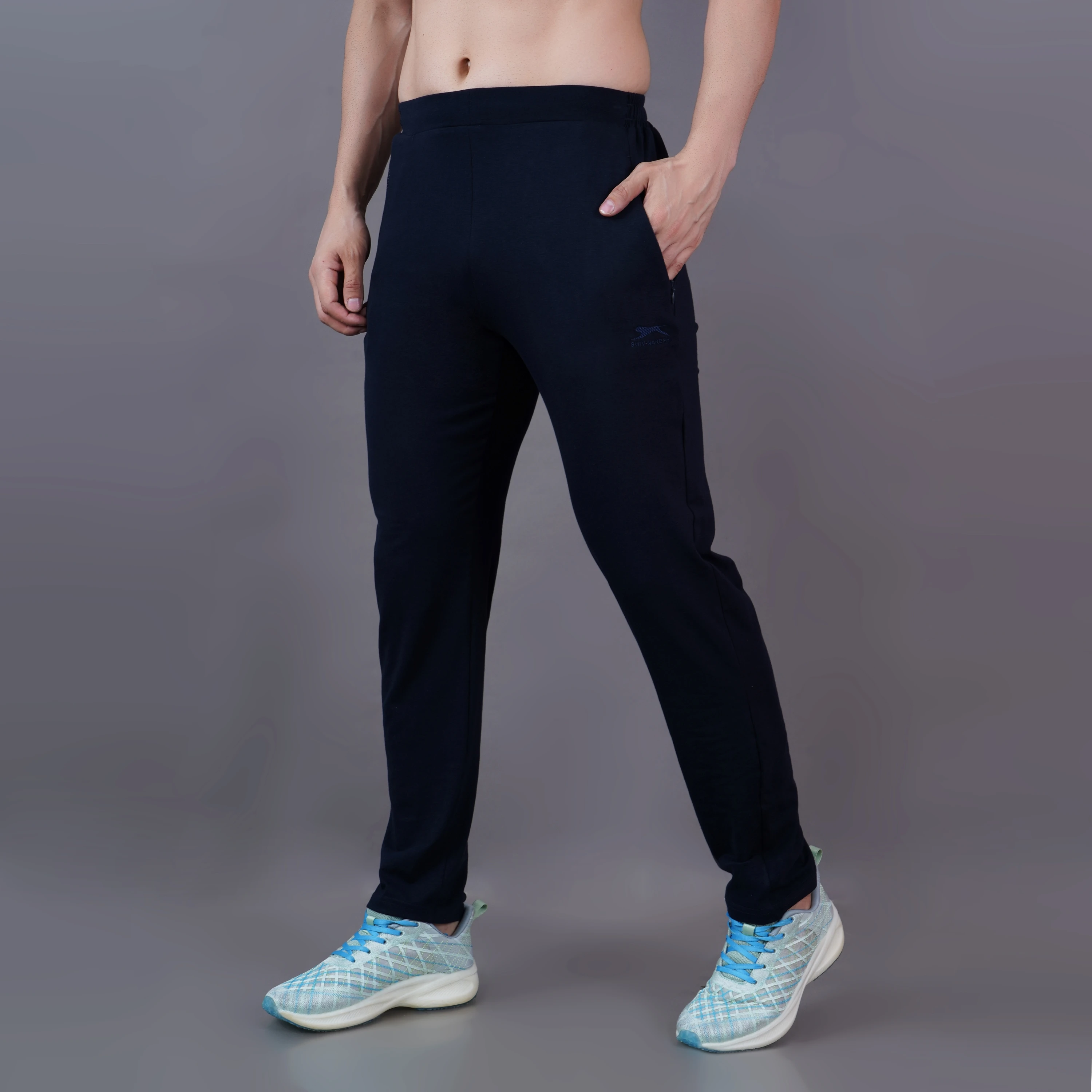 Navy Blue Flex Fit Joggers for Men