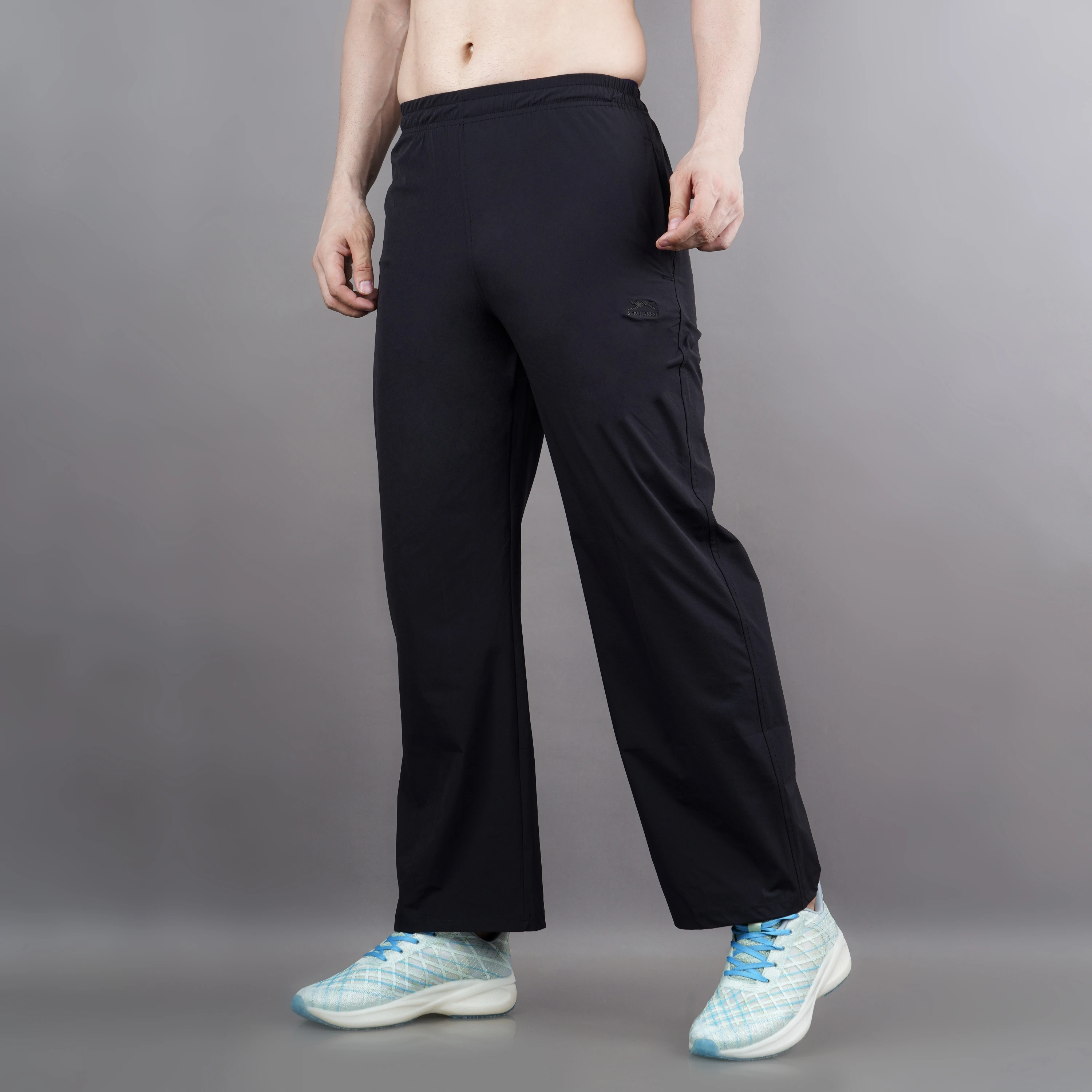 Black Ultrawave Straight Fit Pants for Men