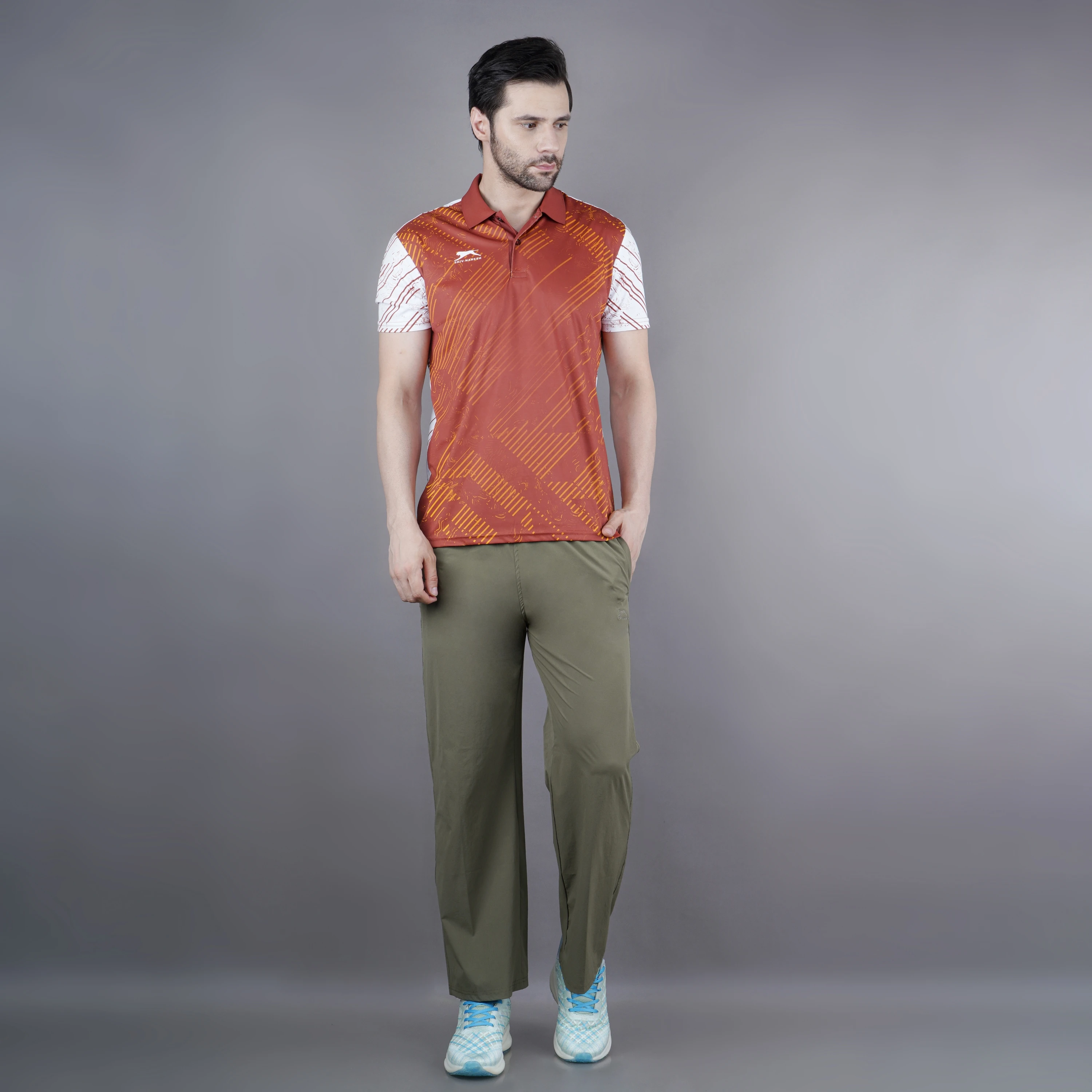 Olive Green Straight Fit Ultrawave Pants for Men