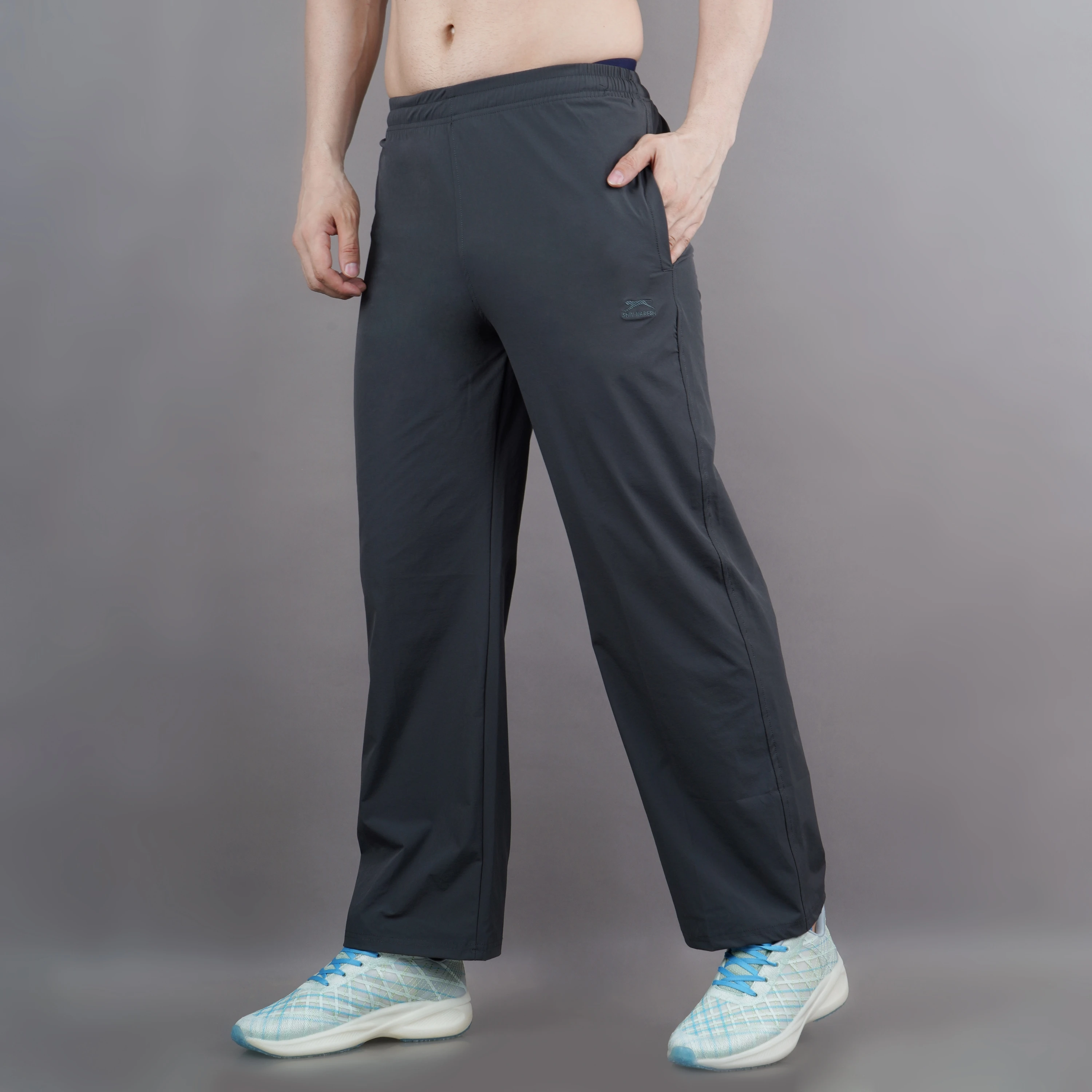 Dark Grey Ultrawave Straight Fit Pants for Men
