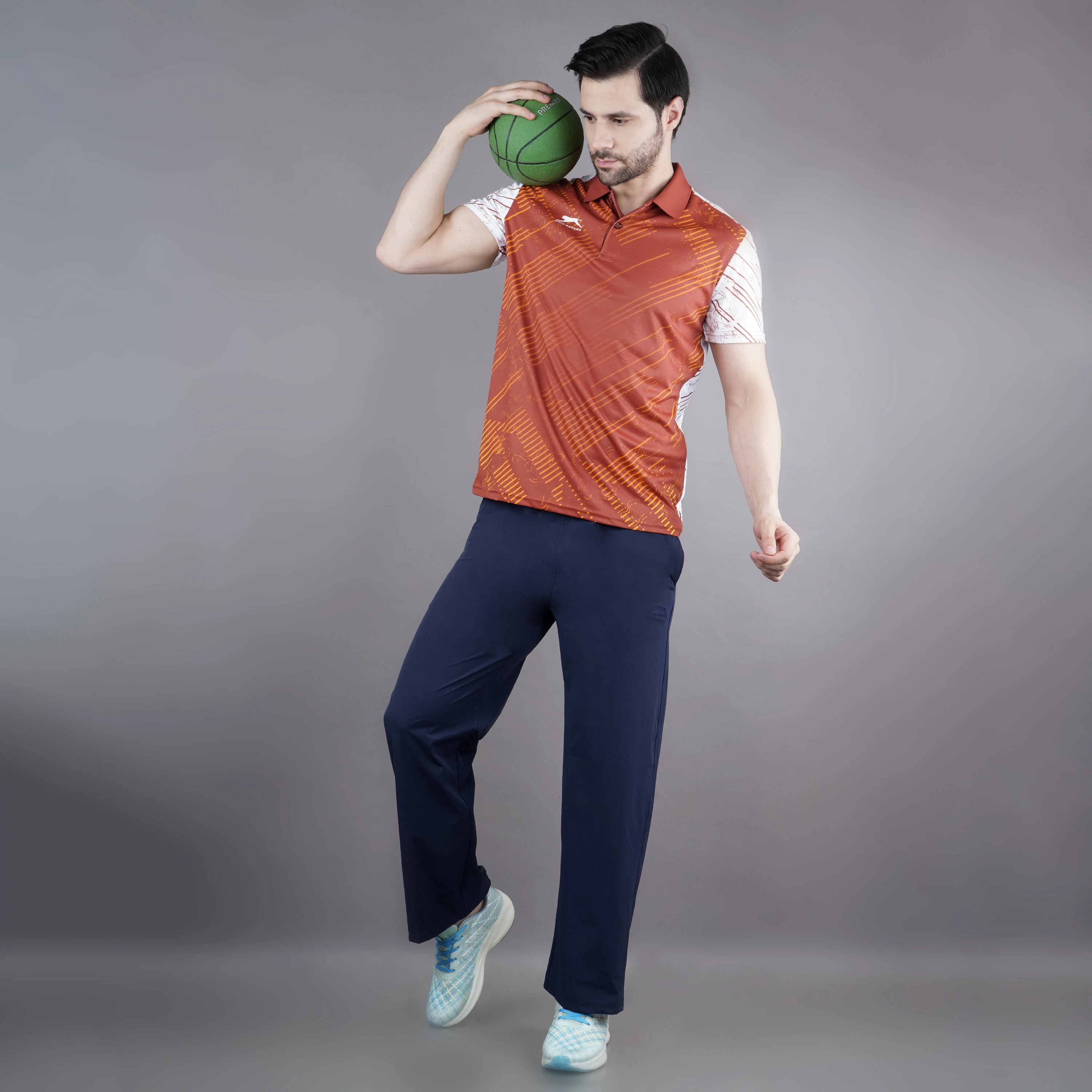 Navy Blue Ultrawave Straight Fit Pants for Men