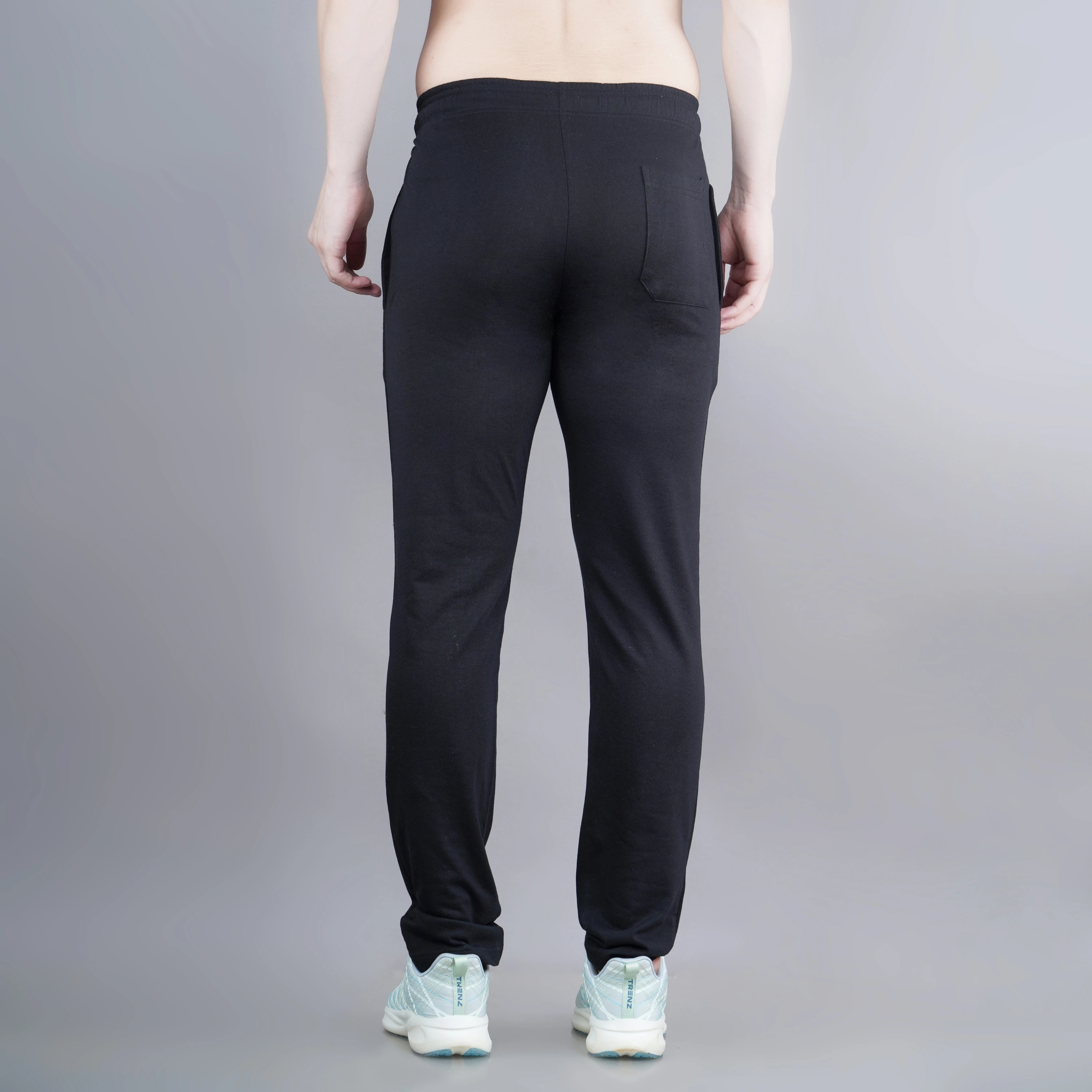 Black Poly Cotton Lowers for Men