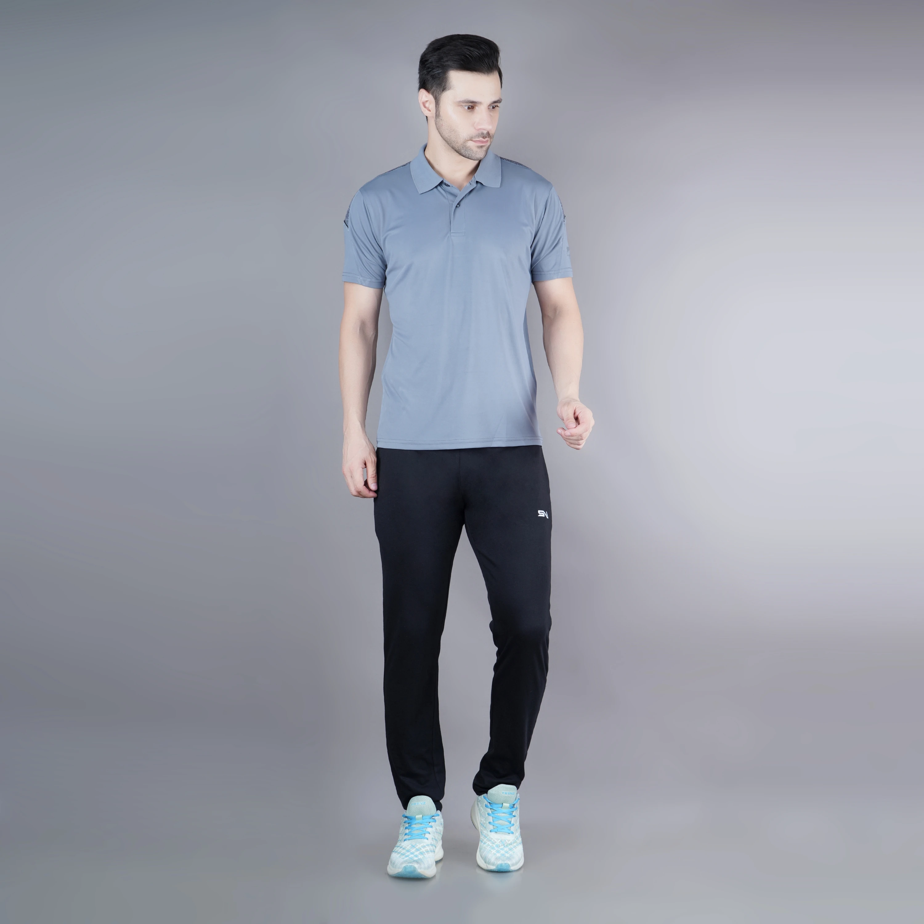 Black Poly Cotton Lowers for Men