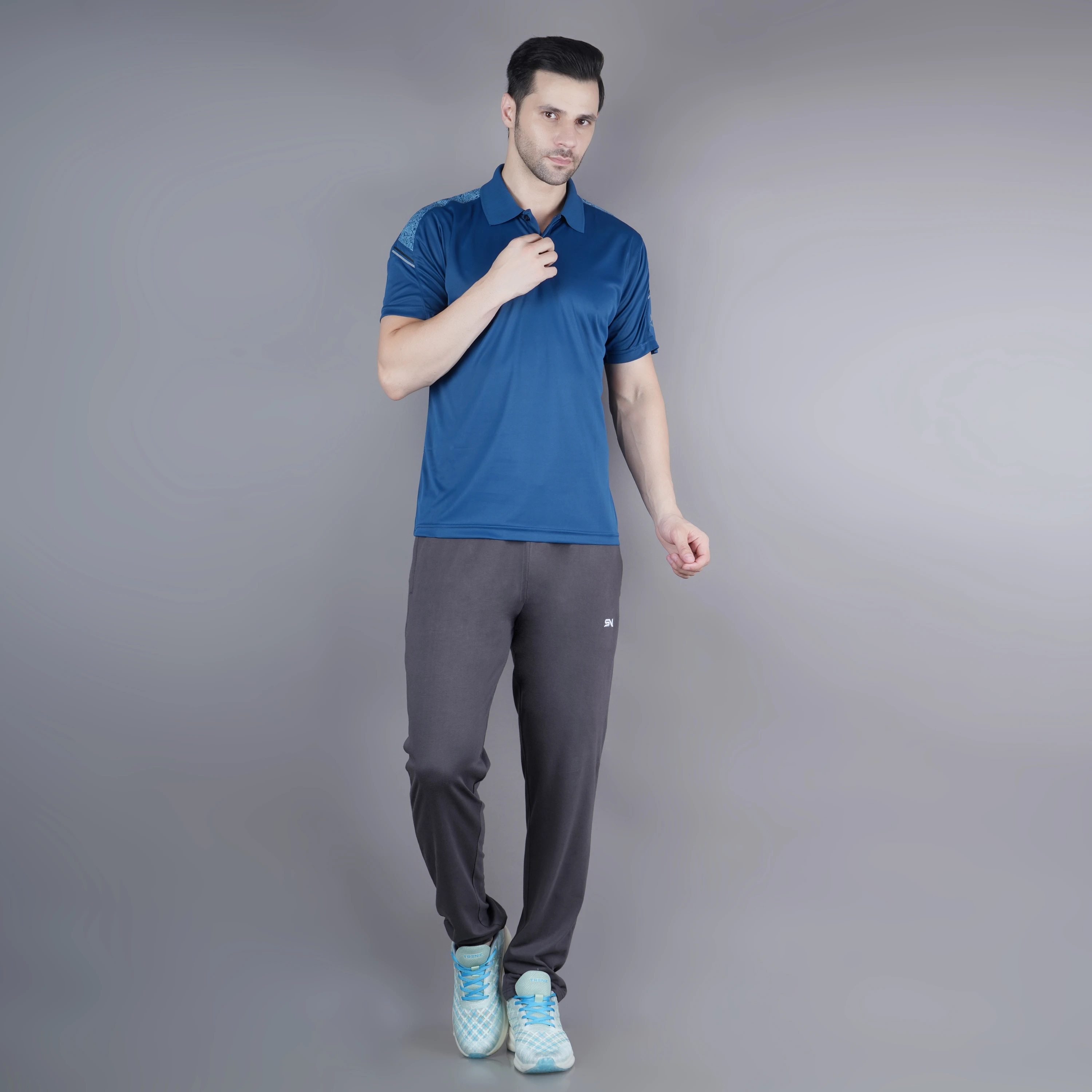 Dark Grey Poly Cotton Lowers for Men