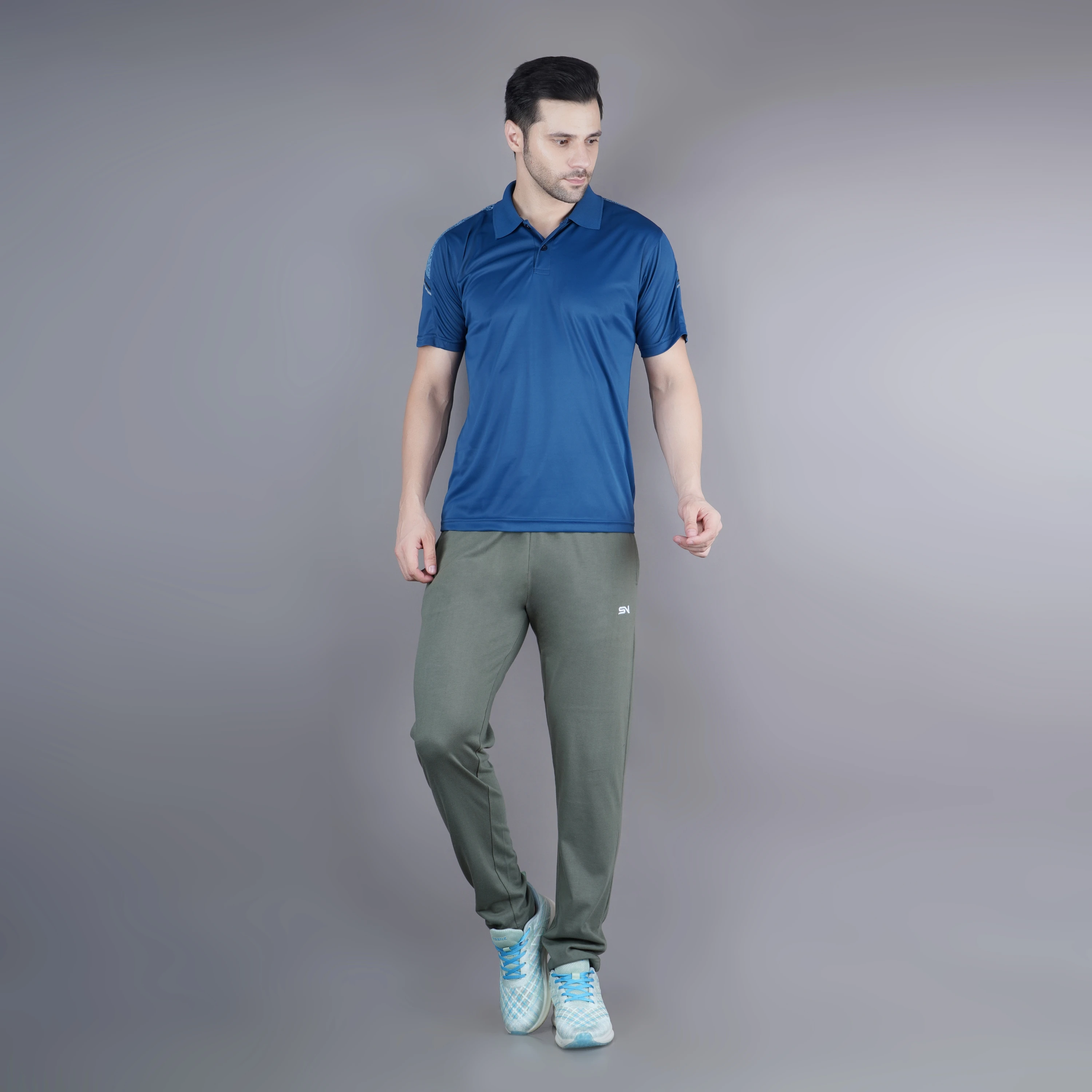 Olive Green Poly Cotton Lowers for Men