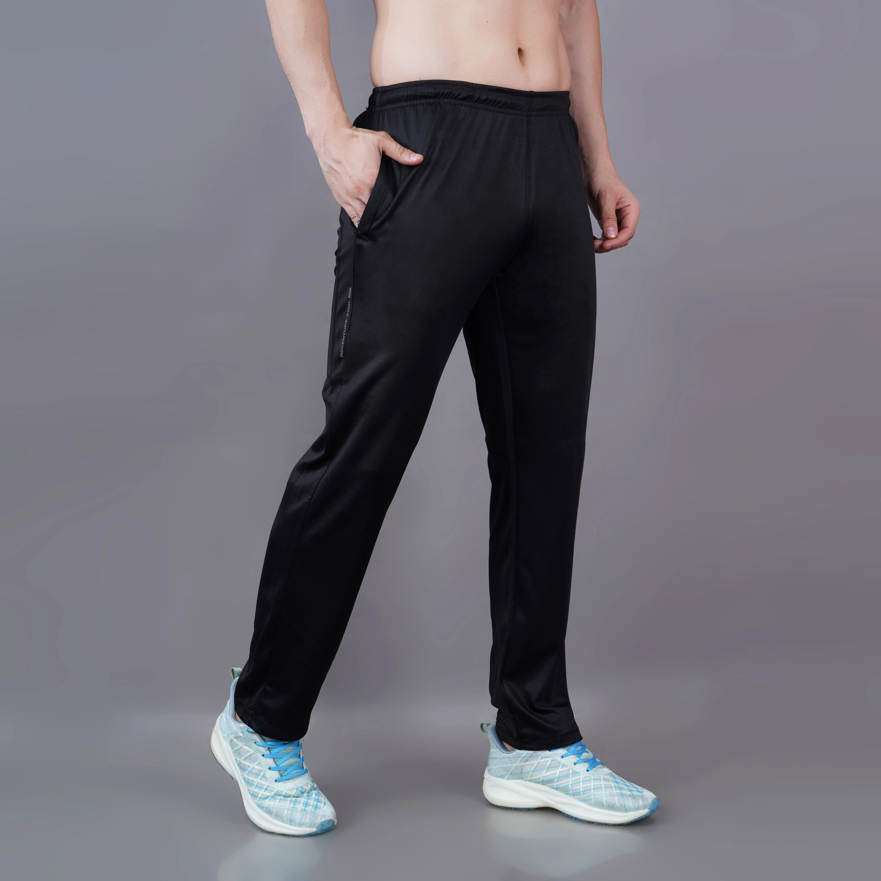 Black Flex Stride Track Pants for Men