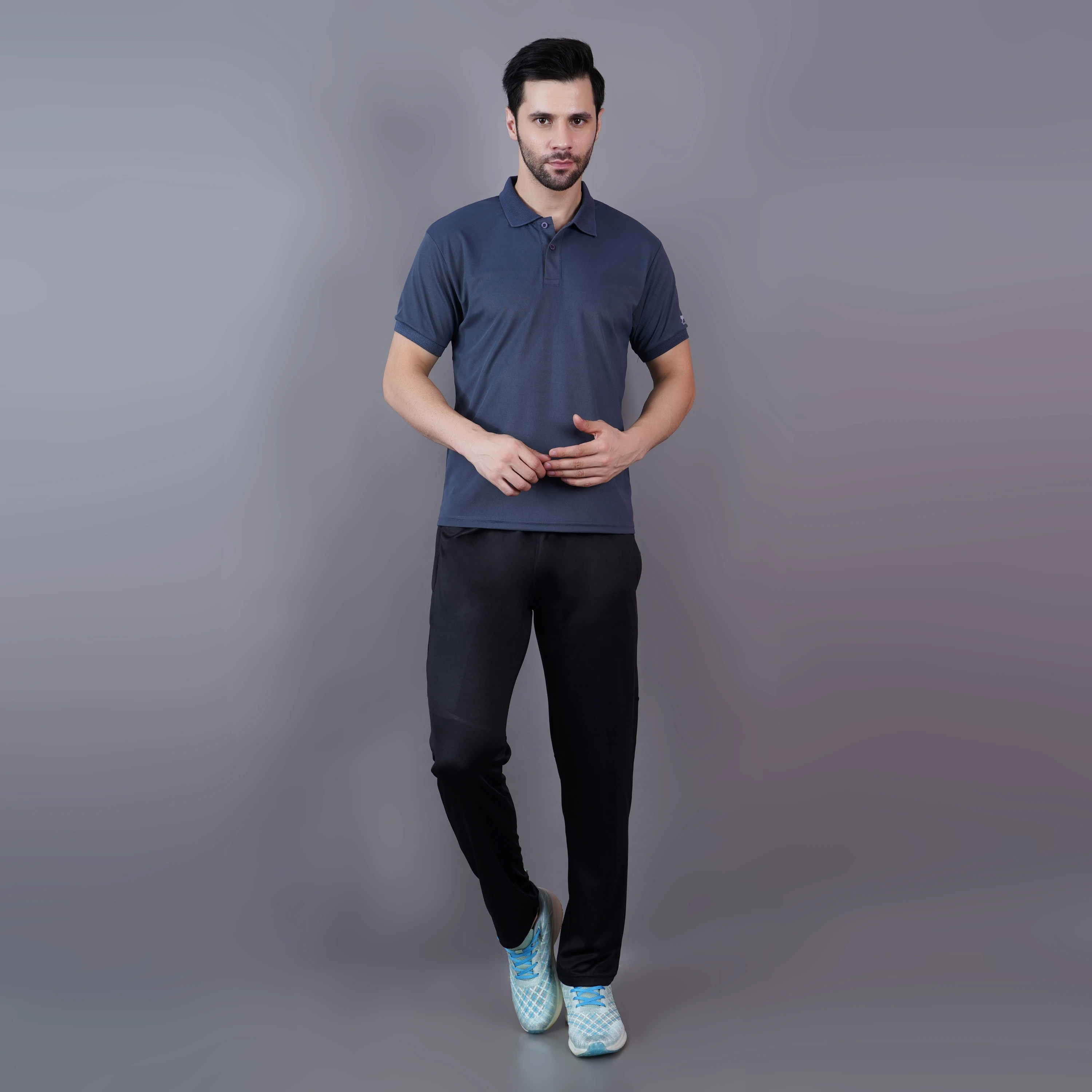 Black Flex Stride Track Pants for Men