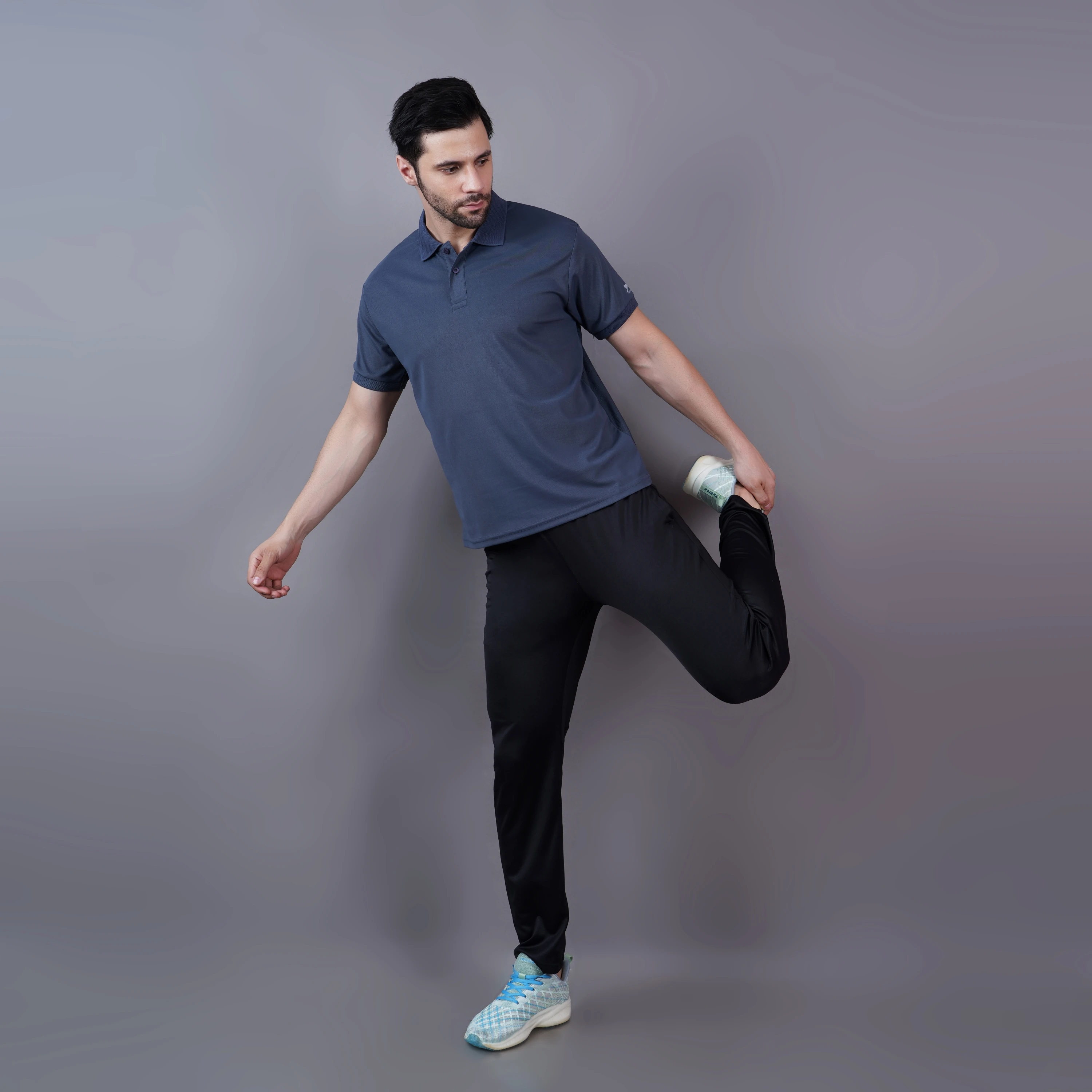 Black Flex Stride Track Pants for Men