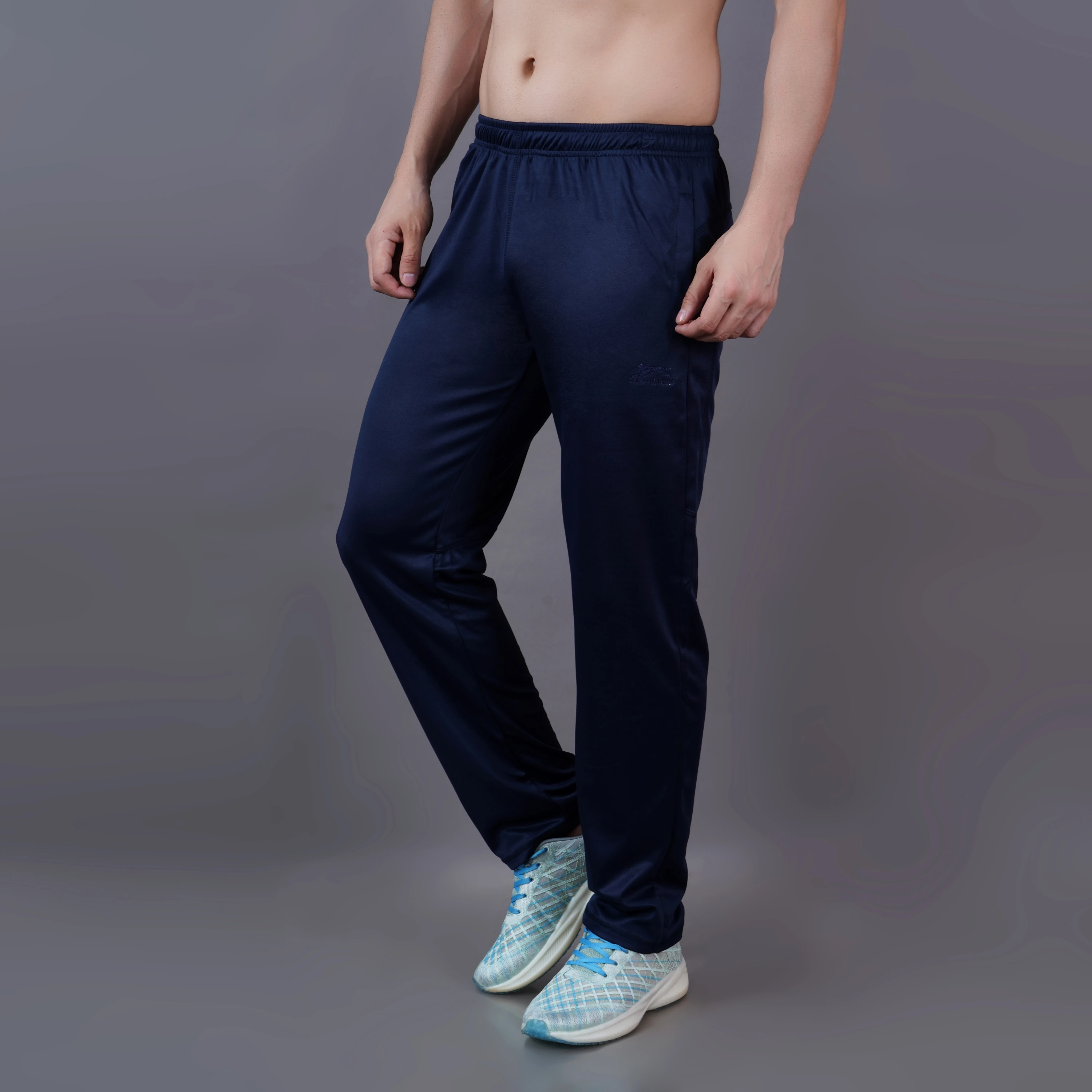 Navy Blue Flex Stride Track Pants for Men