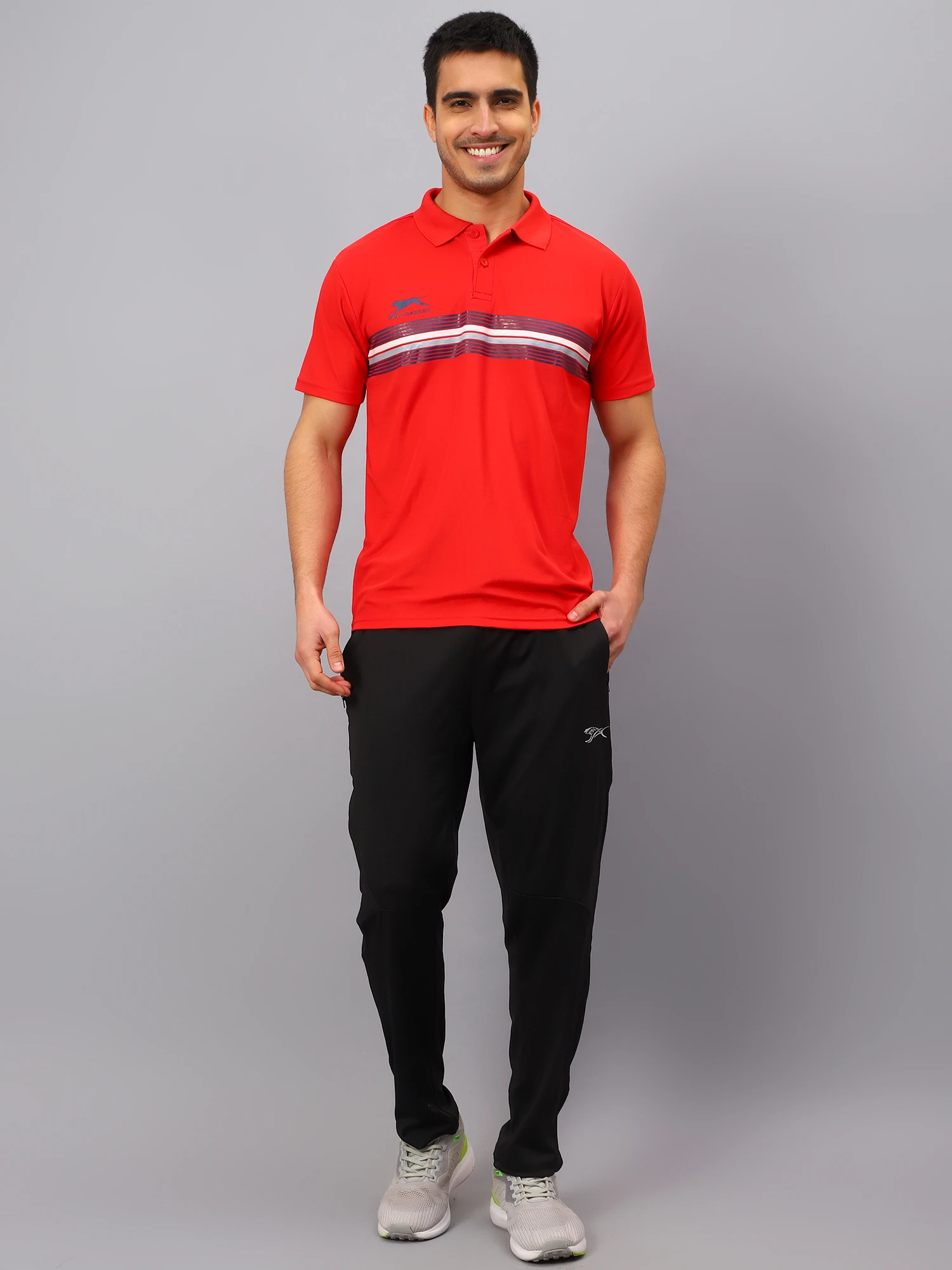 Men’s Red Nautical Cotton Polo T-Shirt – Shiv Naresh