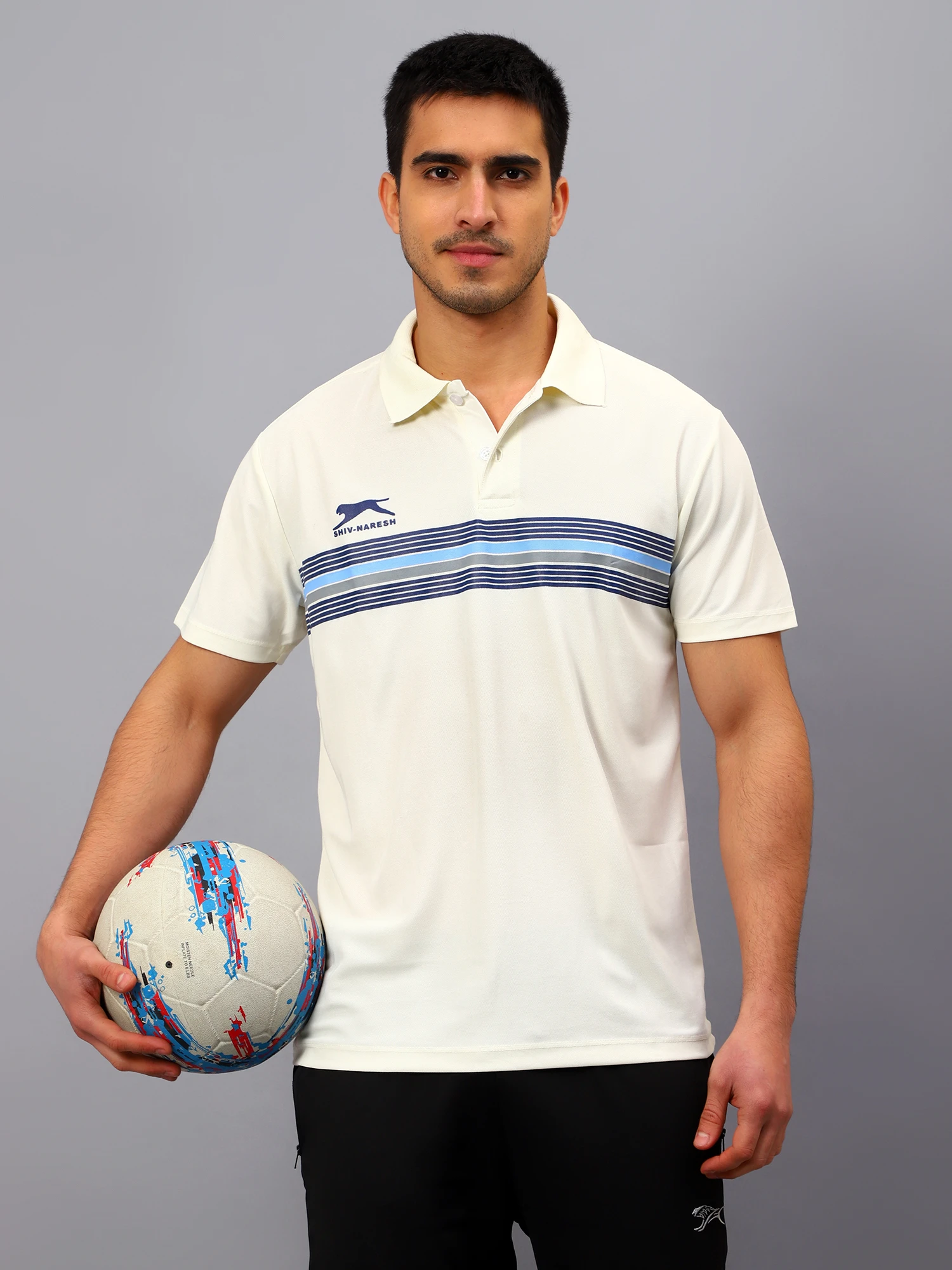 Men’s White Cotton Polo T-Shirt – Nautical Collar Design