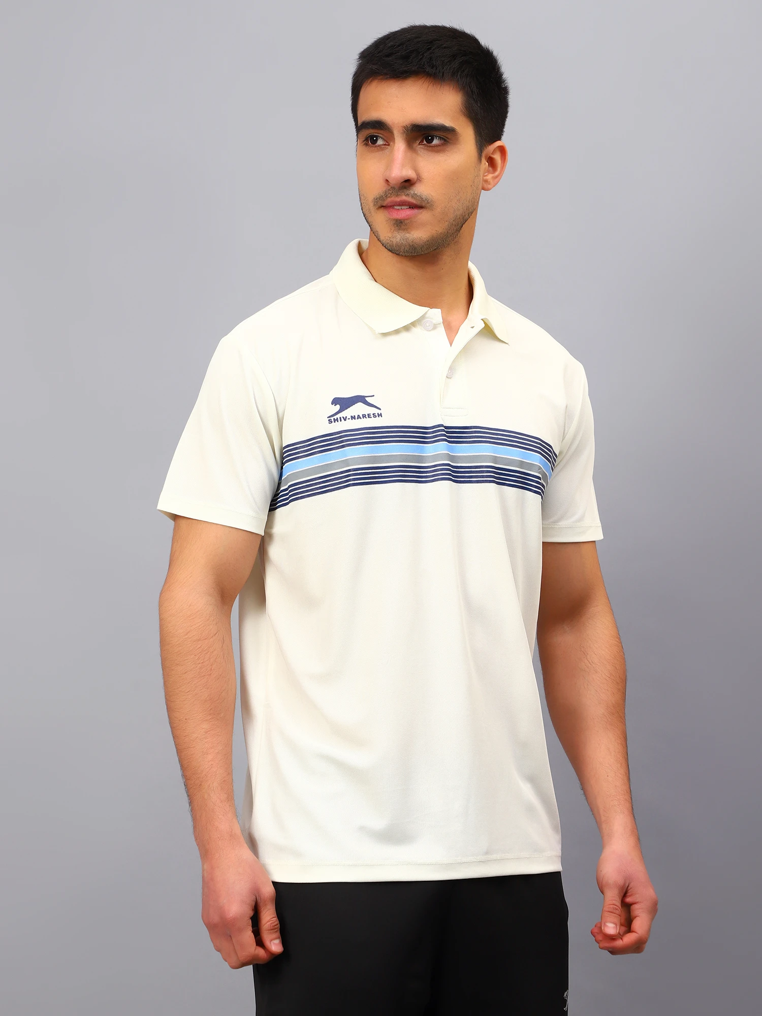 Men’s White Cotton Polo T-Shirt – Nautical Collar Design