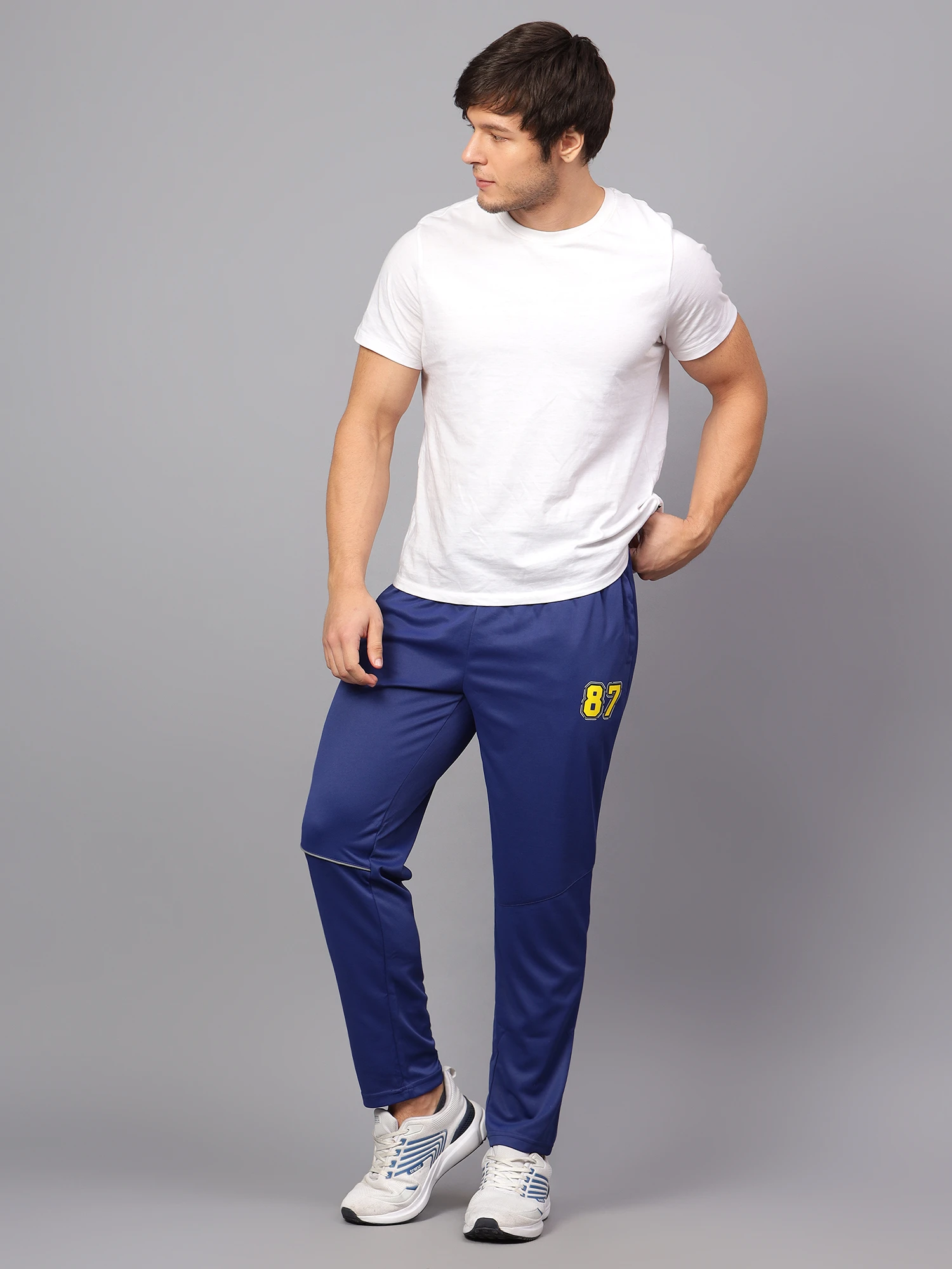 Shiv Naresh Smart Navy Blue Track Pants for Men