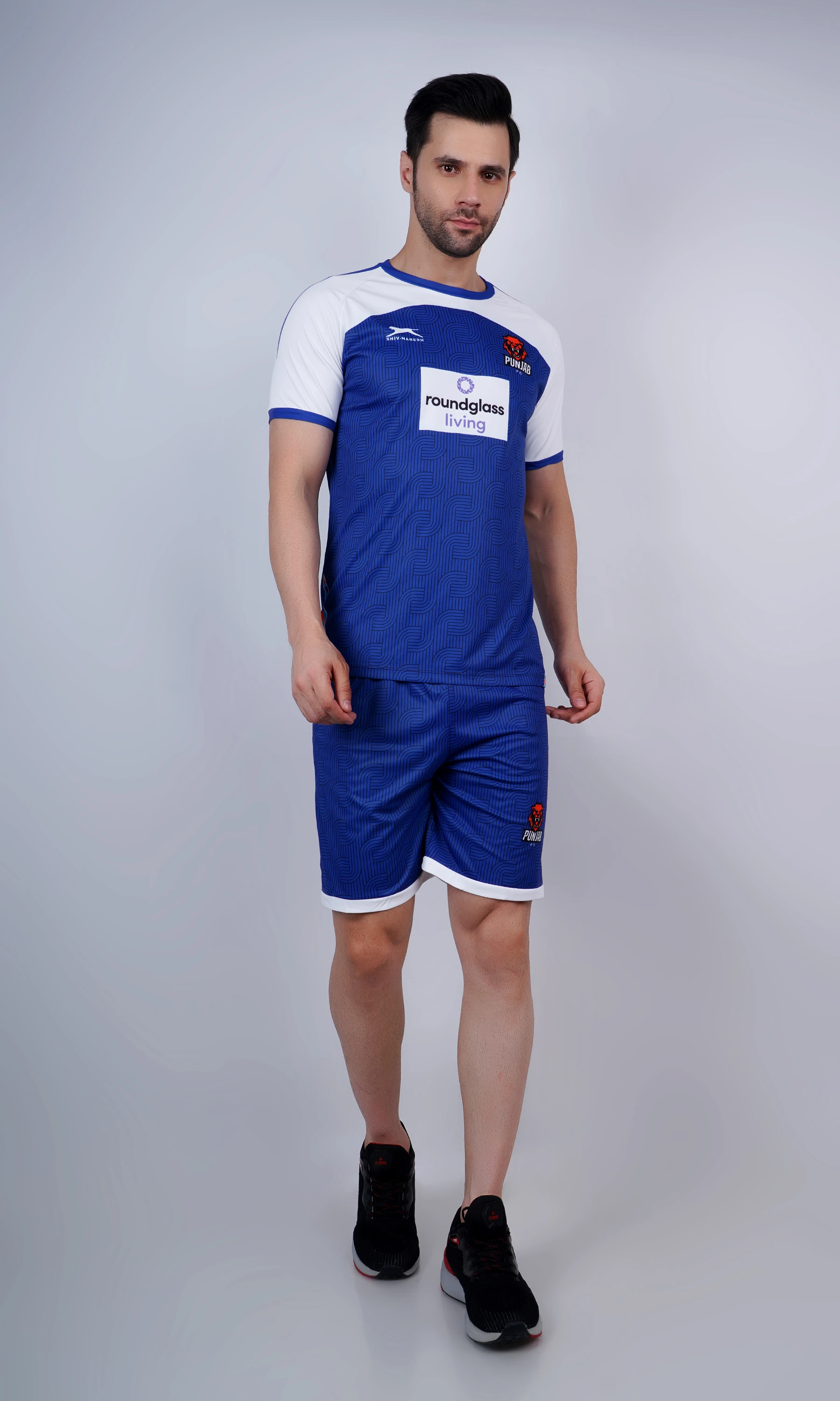 Punjab Football Club Set White Orange Jersey & Shorts