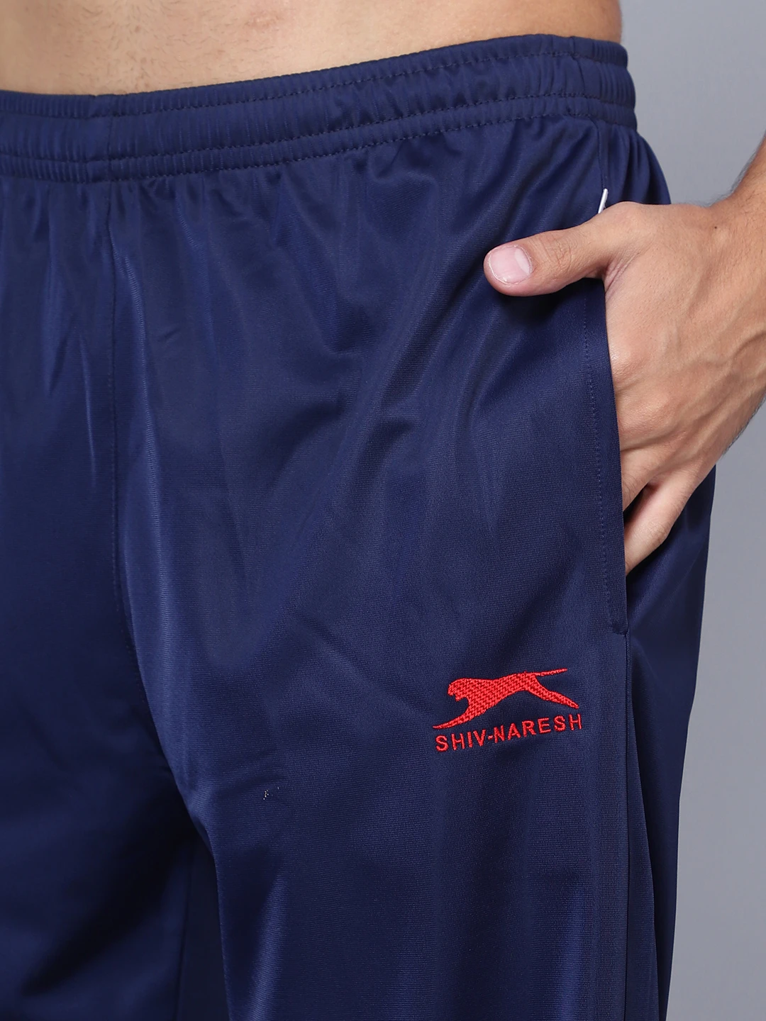 Shiv Naresh Men's Smart Fit Navy Blue Red Track Suit