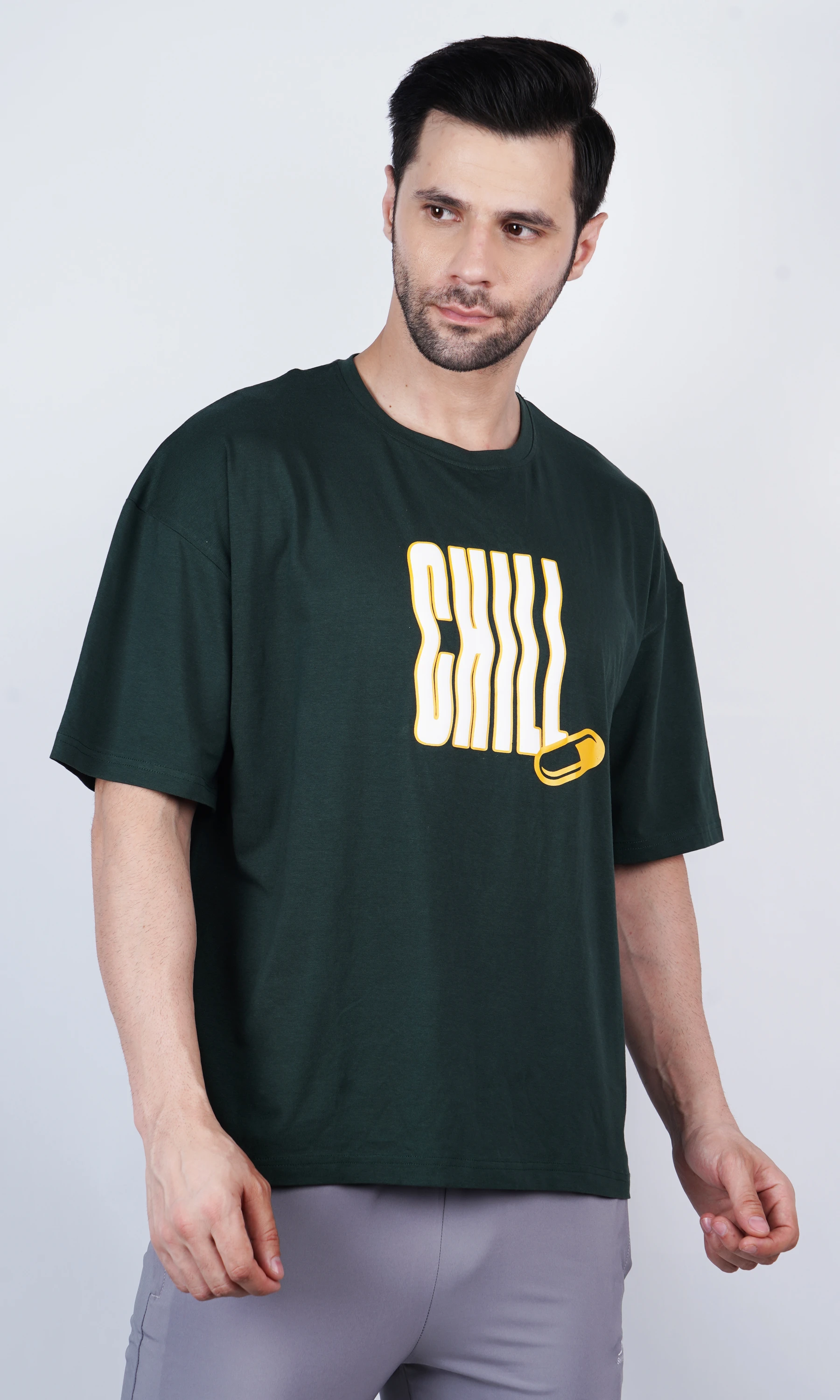 Unisex Bottle Green Oversized T-Shirt – Shiv Naresh