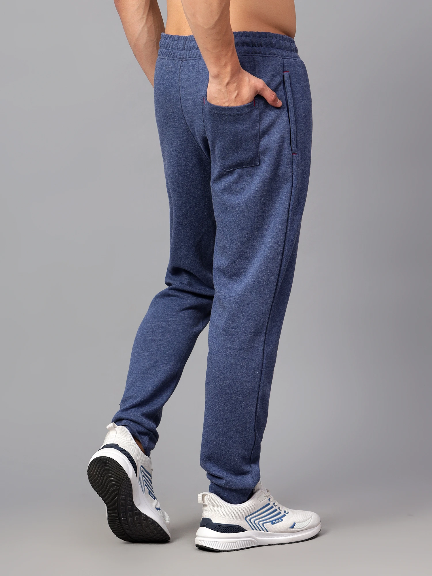 Shiv Naresh Heather Track Pant Navy Blue for Men
