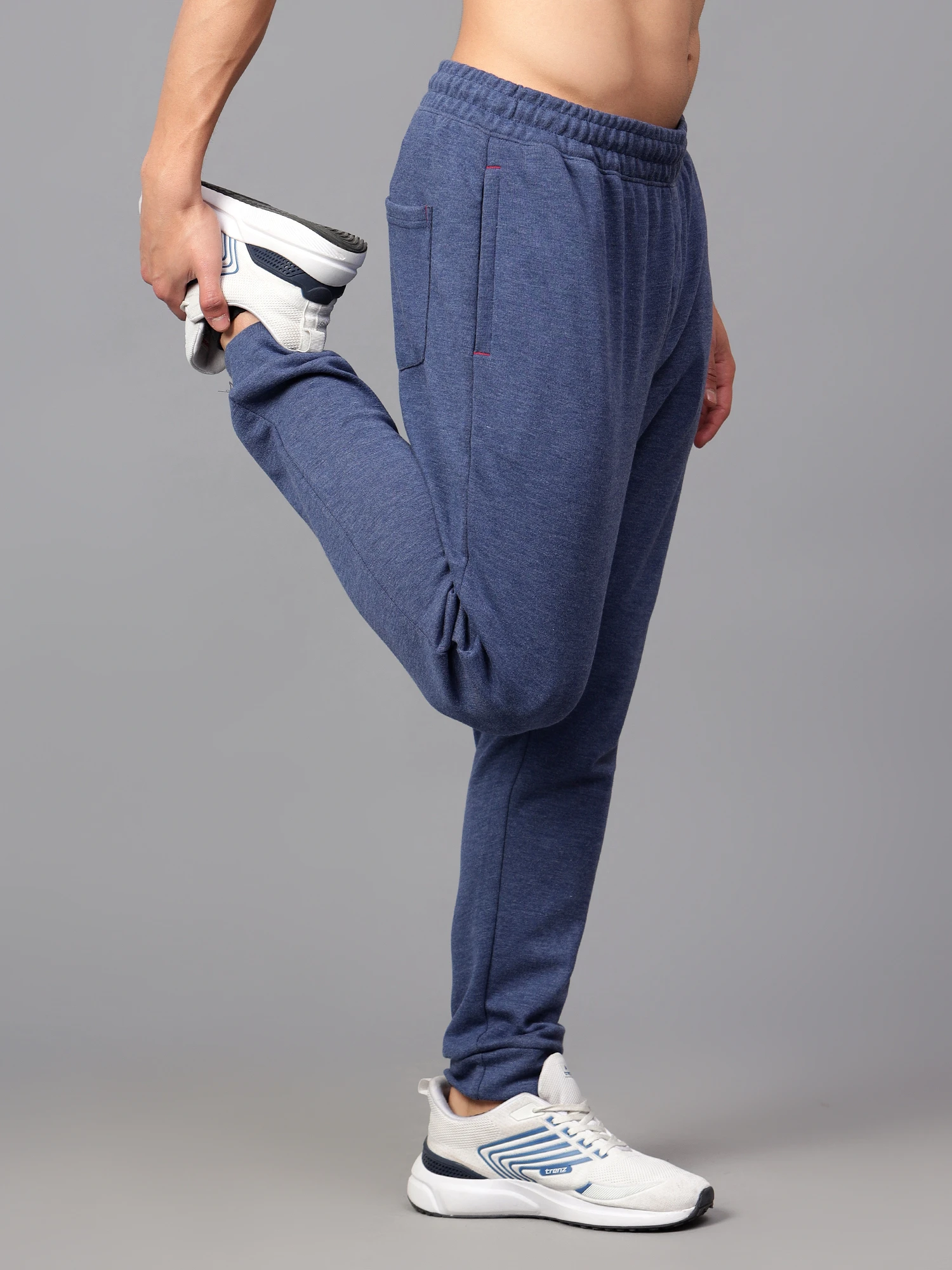 Shiv Naresh Heather Track Pant Navy Blue for Men