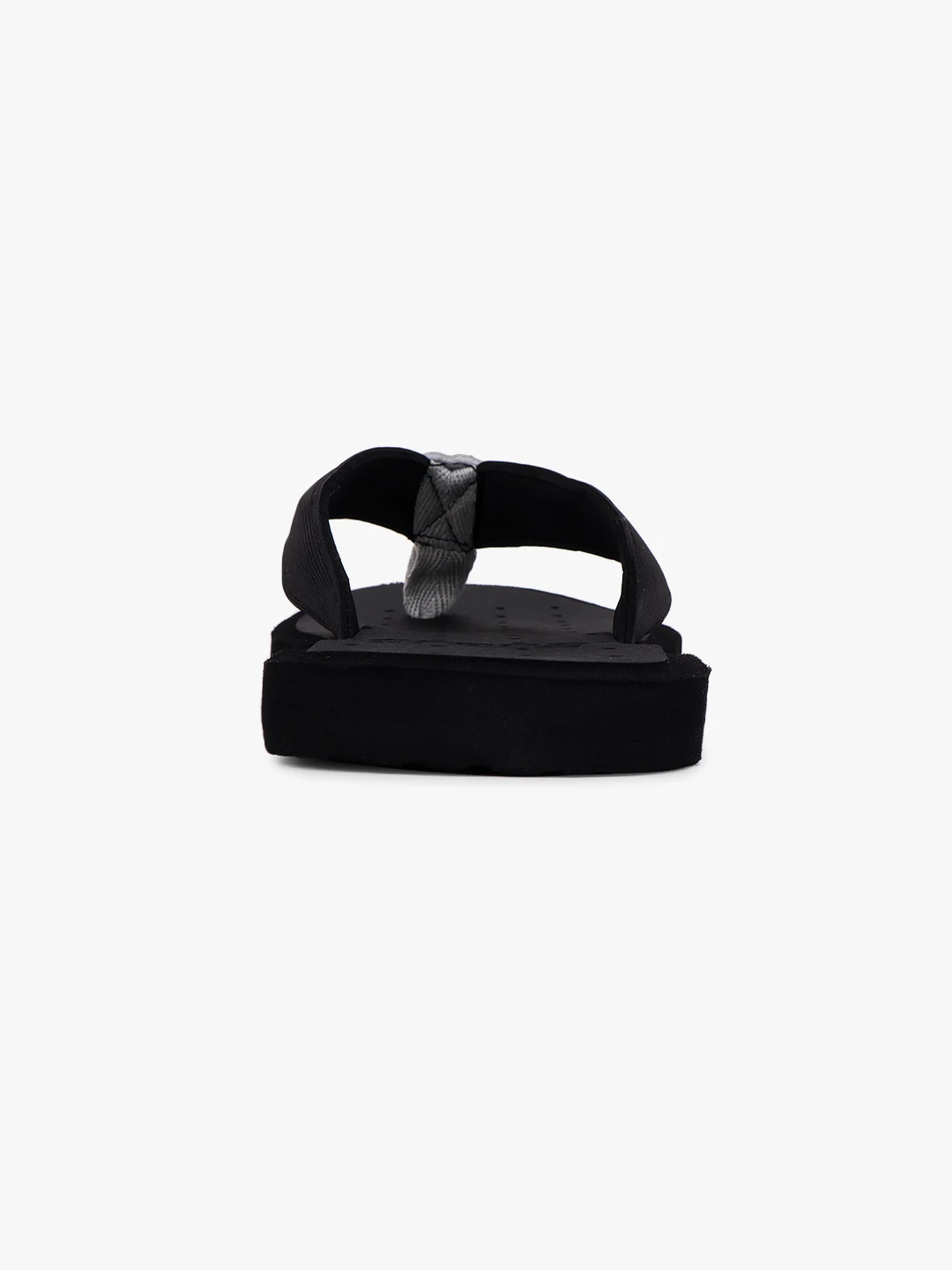 Black slip-on slippers for men by Shivnaresh