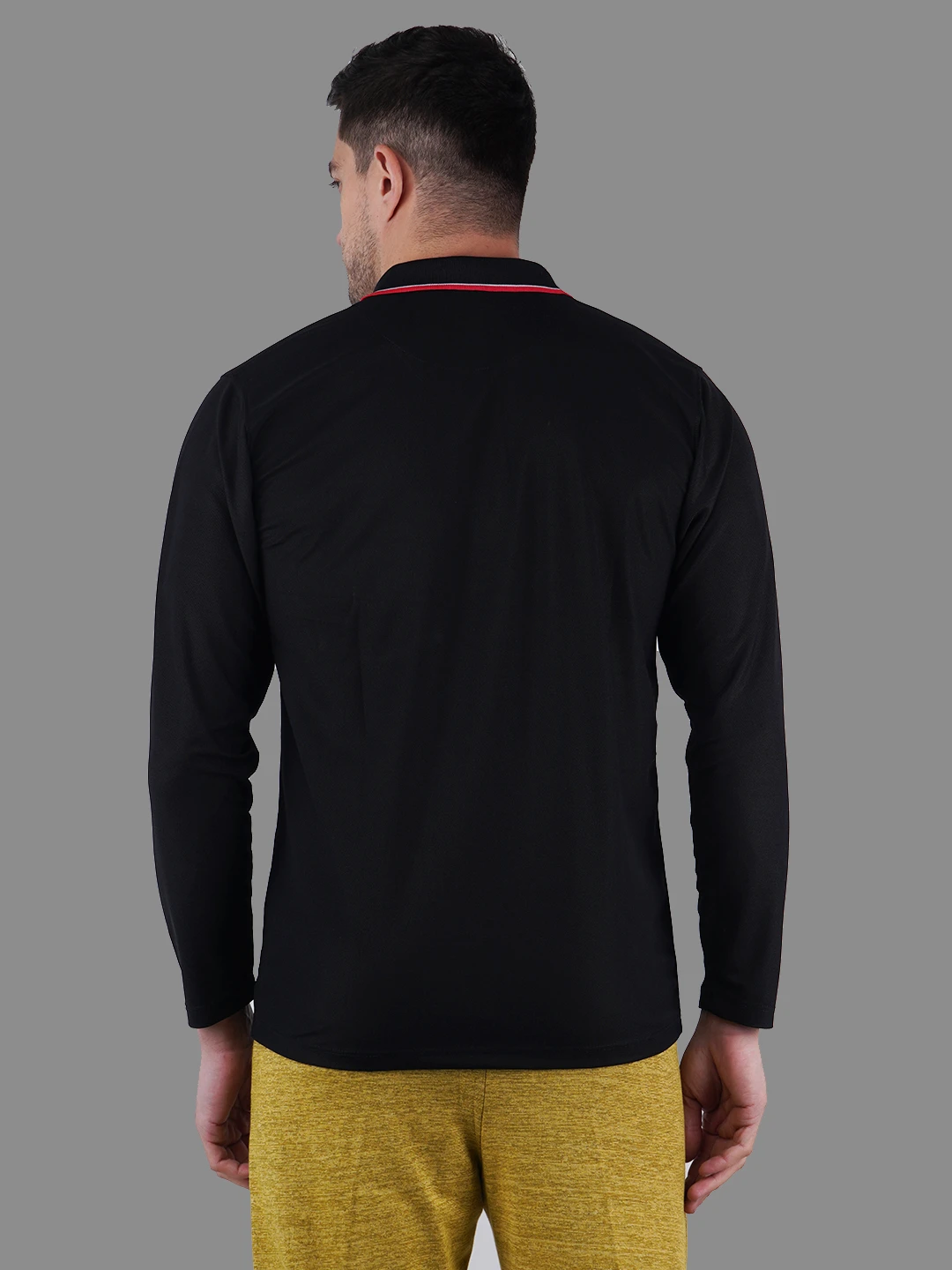 full sleeve polo shirt black