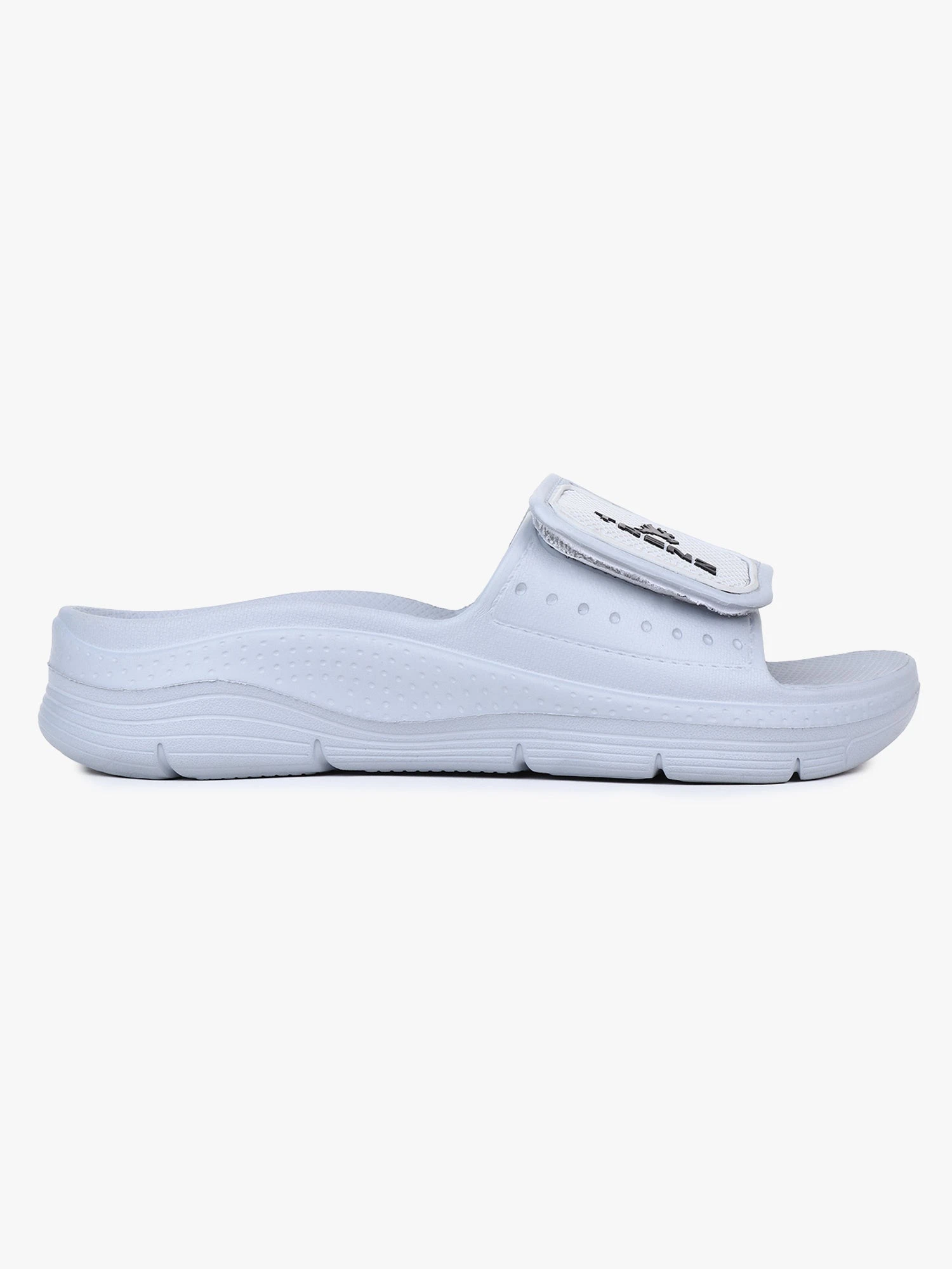 Light grey slip-on slippers for men