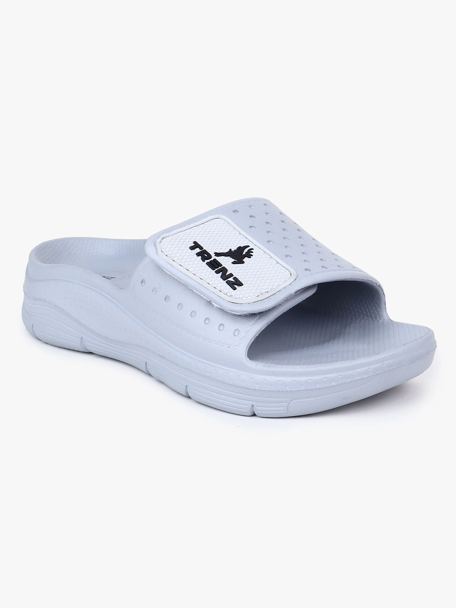Light grey slip-on slippers for men