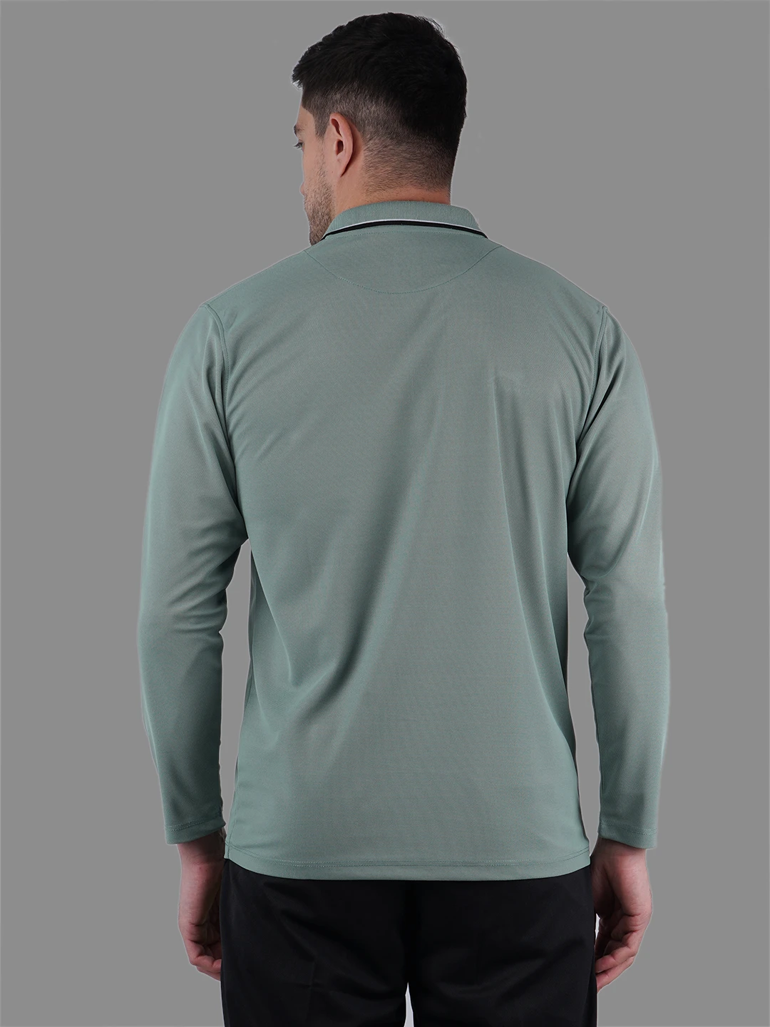 full sleeve polo shirt green